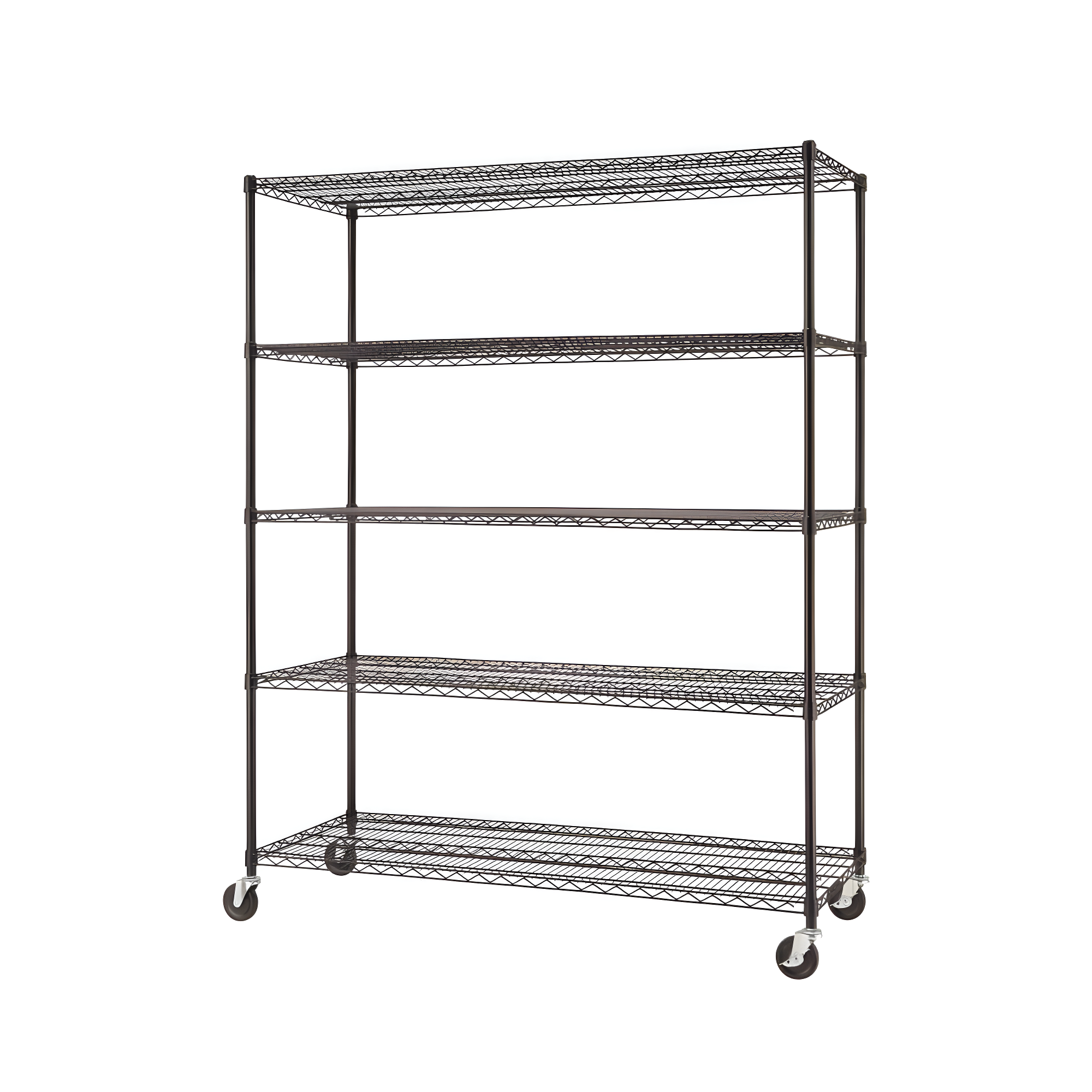 Trinity TRINITY EcoStorage 5-Tier NSF Rolling Steel Wire Shelving Unit w/ Wheels (60 in. W x 24 in. D)