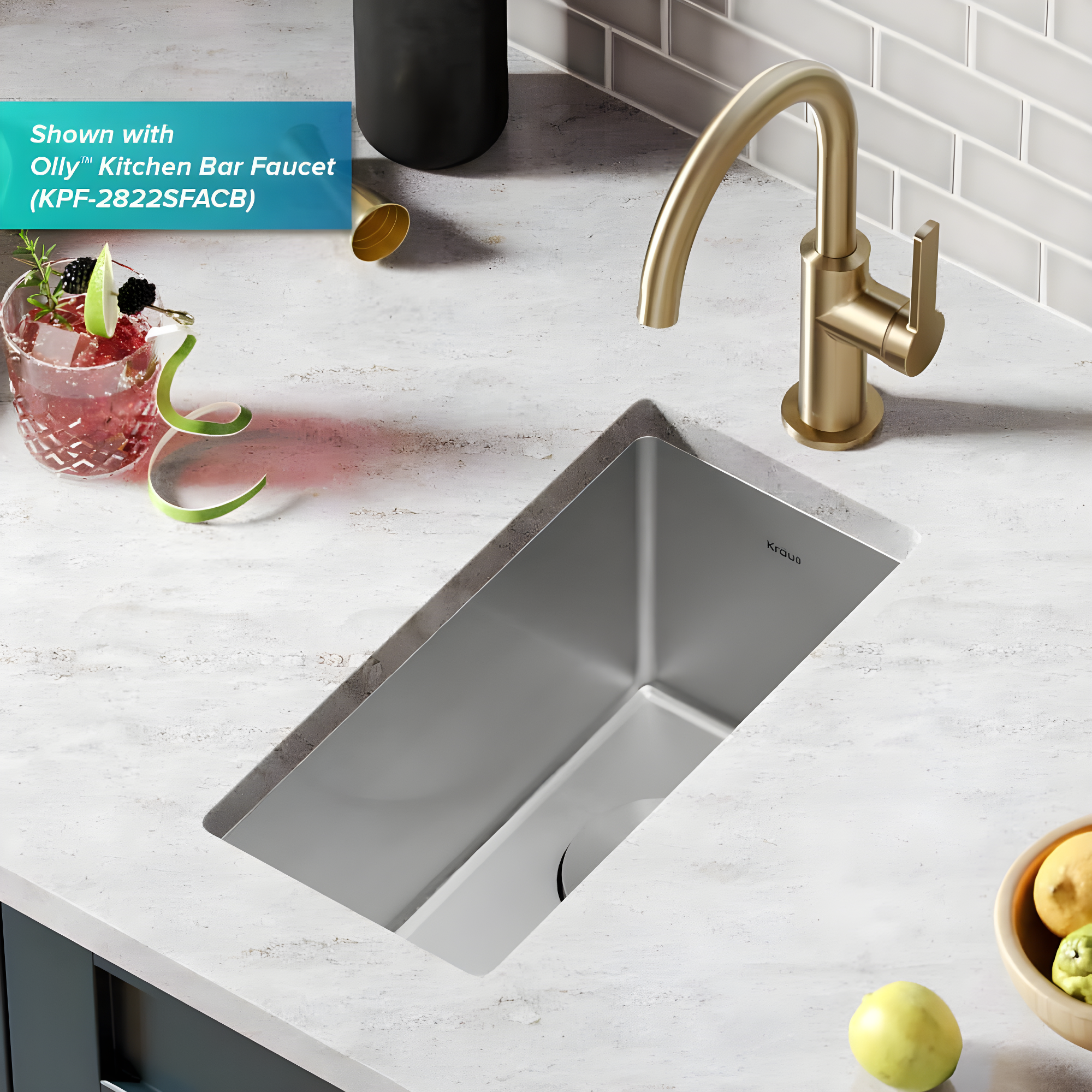 KRAUS Standart Pro Undermount 16 Gauge Stainless Steel Bar Kitchen Sink