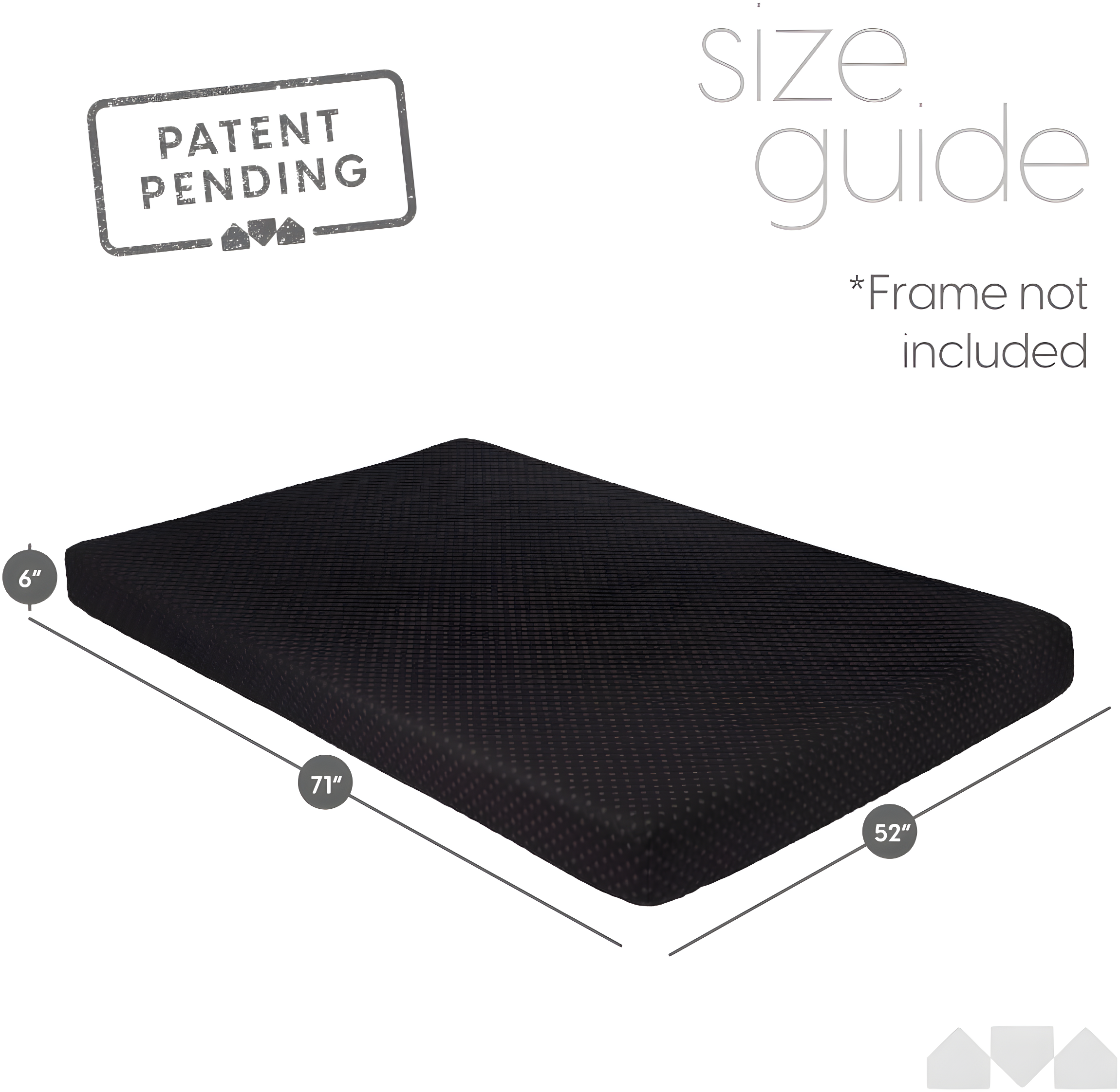 Milliard Full Size Memory Foam Futon Mattress, Black