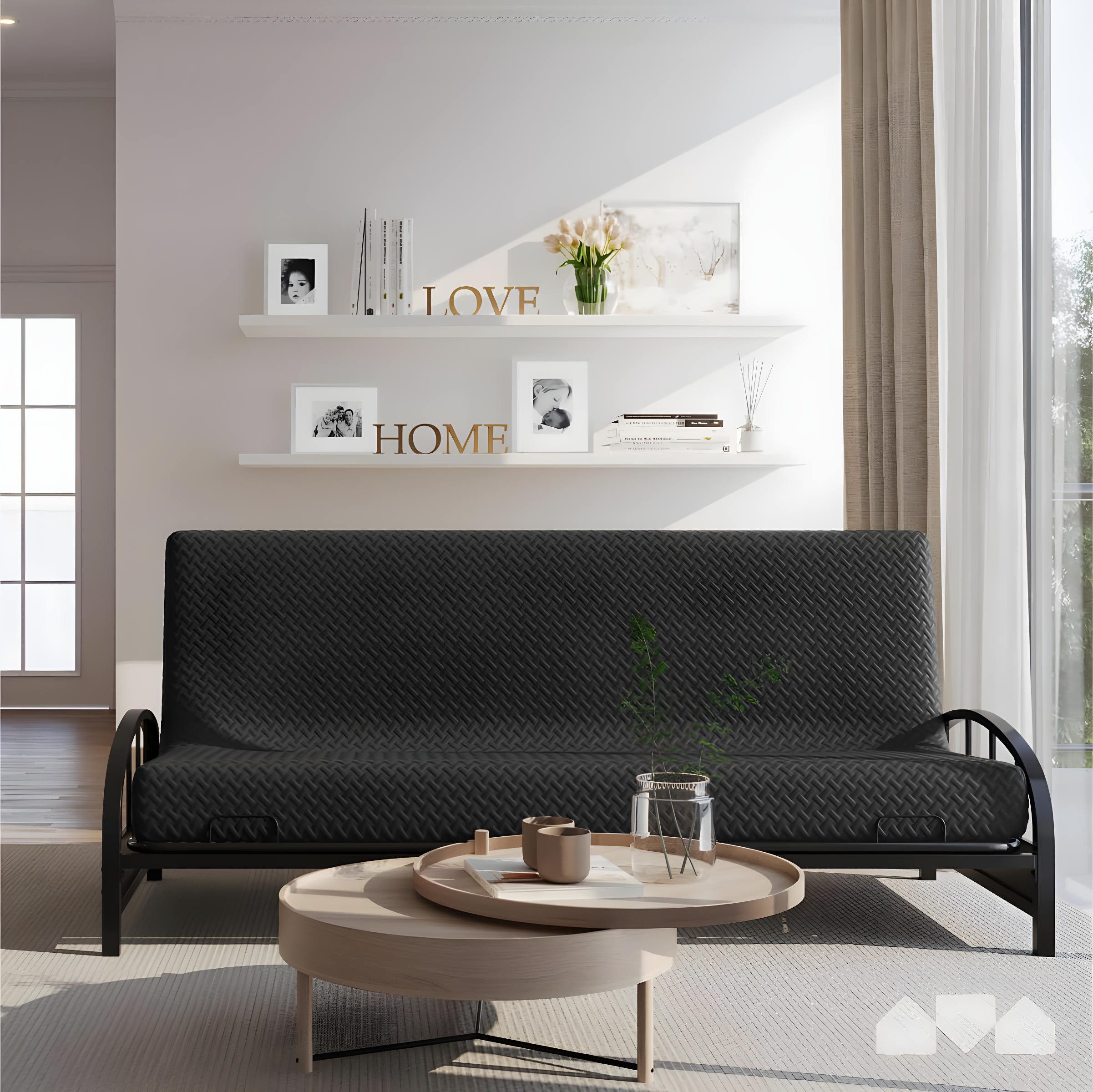 Milliard Full Size Memory Foam Futon Mattress, Black