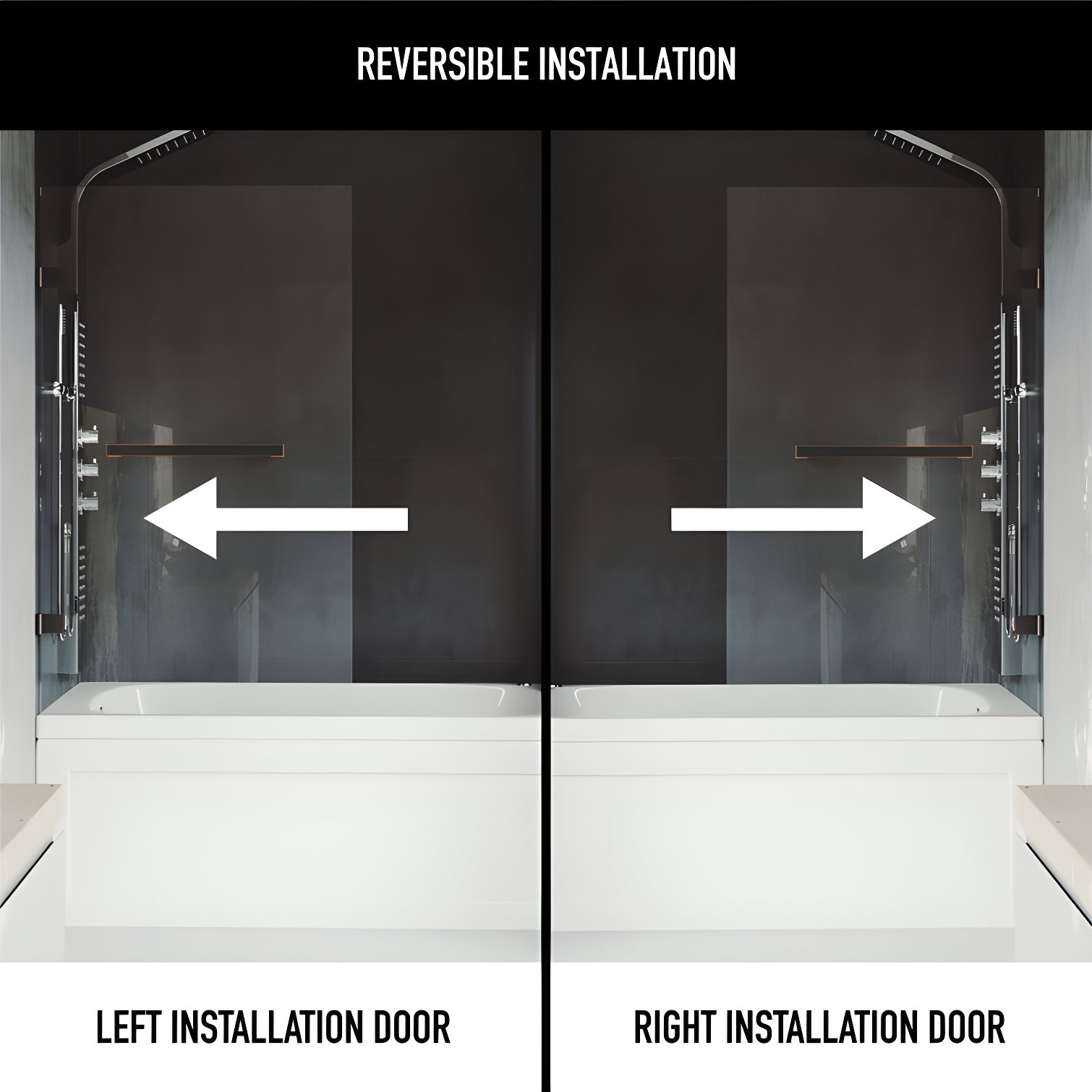 Rialto 34" W x 58" H Hinged Frameless Tub Door with with 5/16" Glass