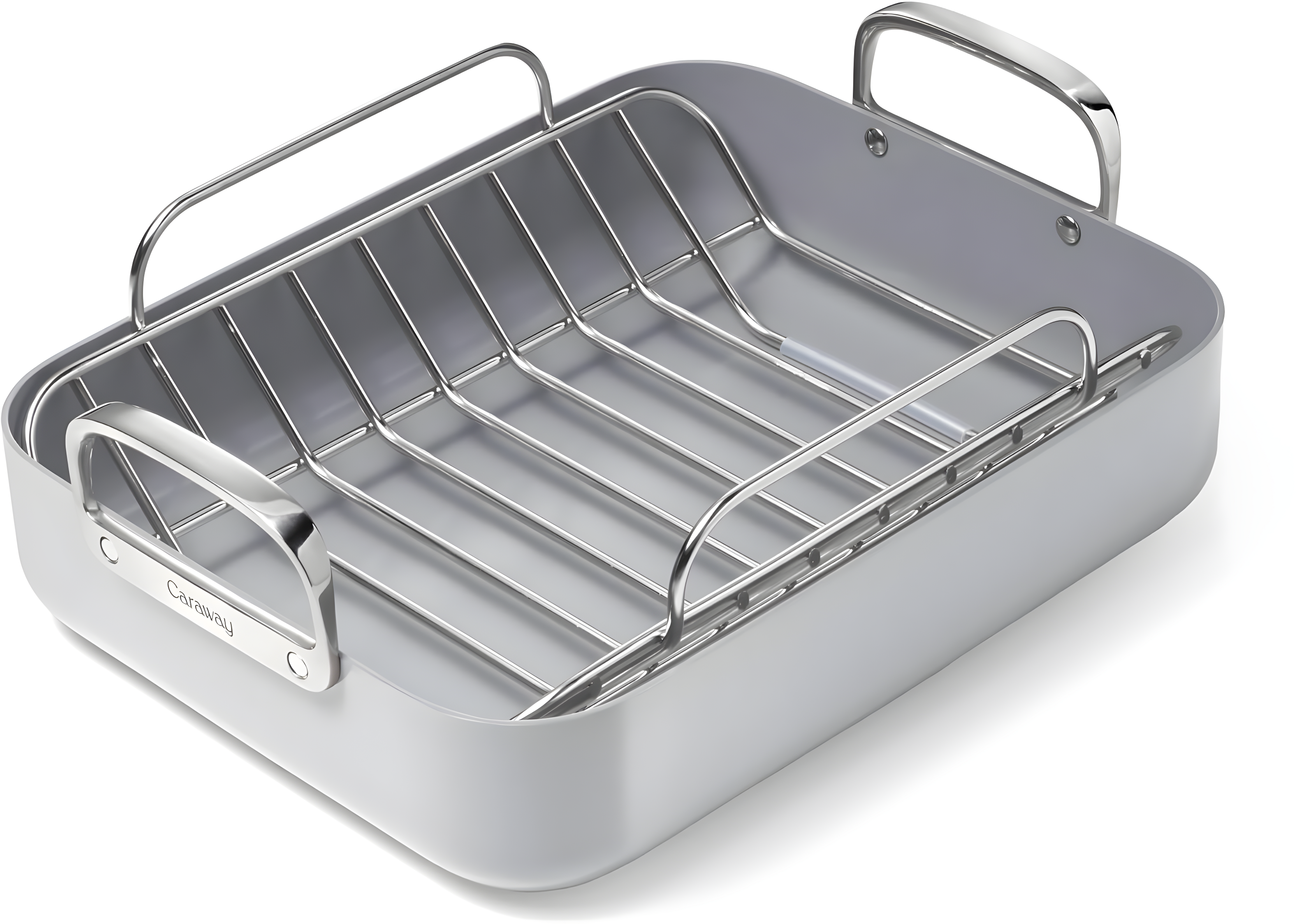 Caraway ® Grey Ceramic Non-Stick Roasting Pan with Rack