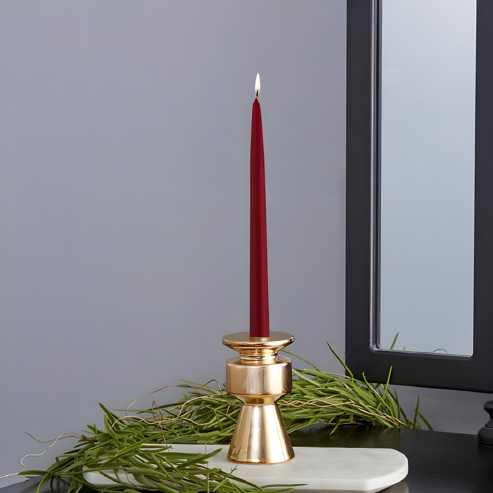 12 Piece Unscented Taper Candle Set (Set of 12)