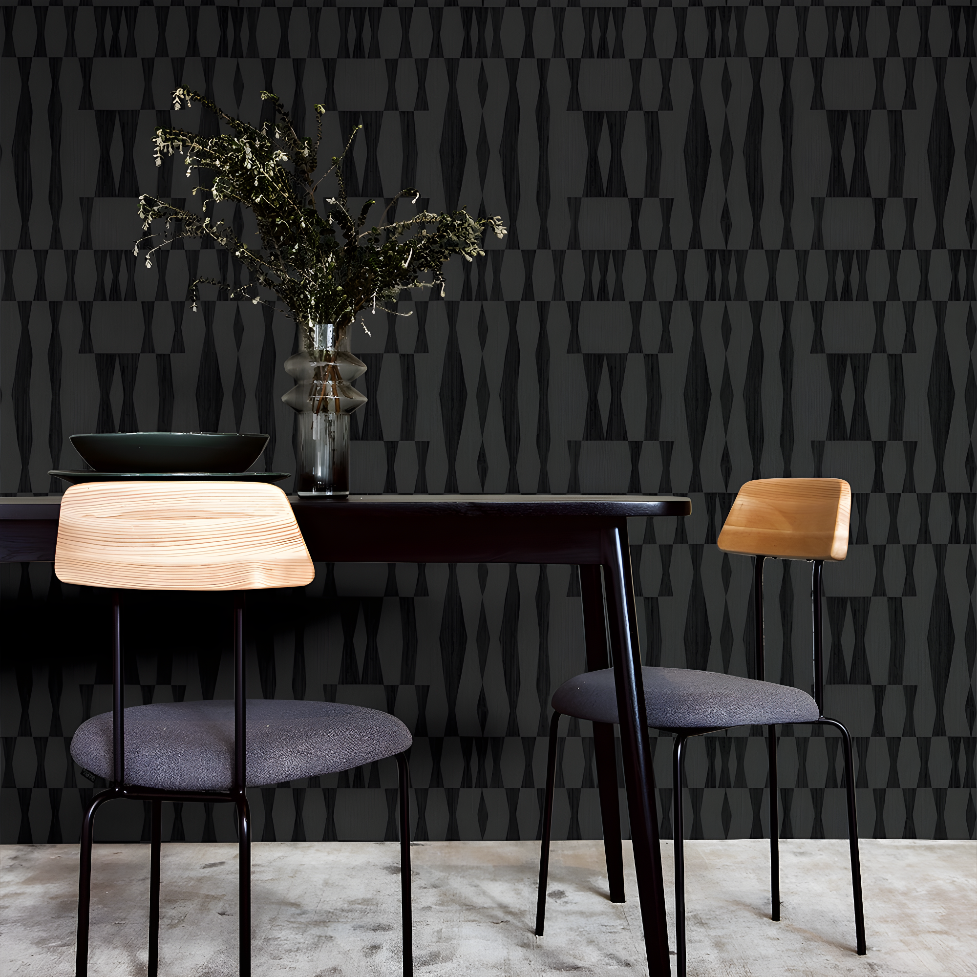 Mirin Peel + Stick Wallpaper - Textured Carbon