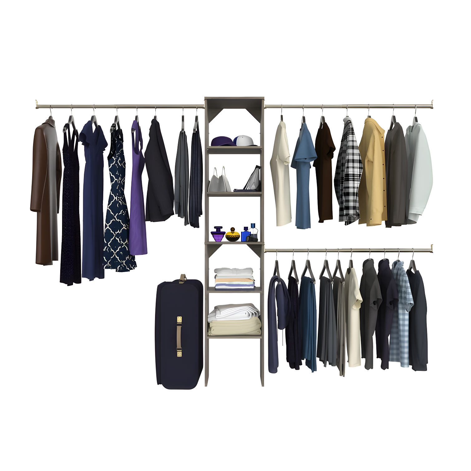 SuiteSymphony 77" to 113" Closet System Starter Kit