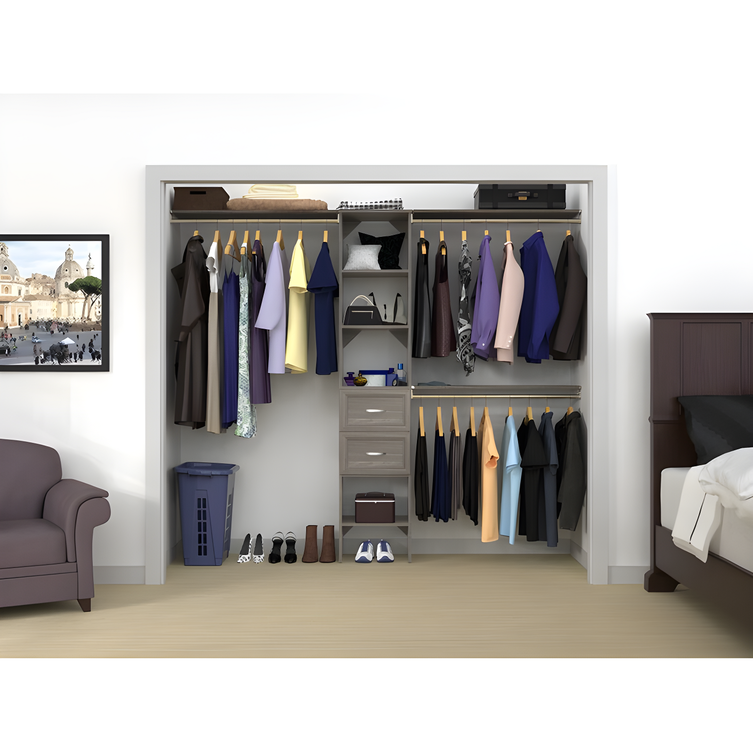 SuiteSymphony 77" to 113" Closet System Starter Kit