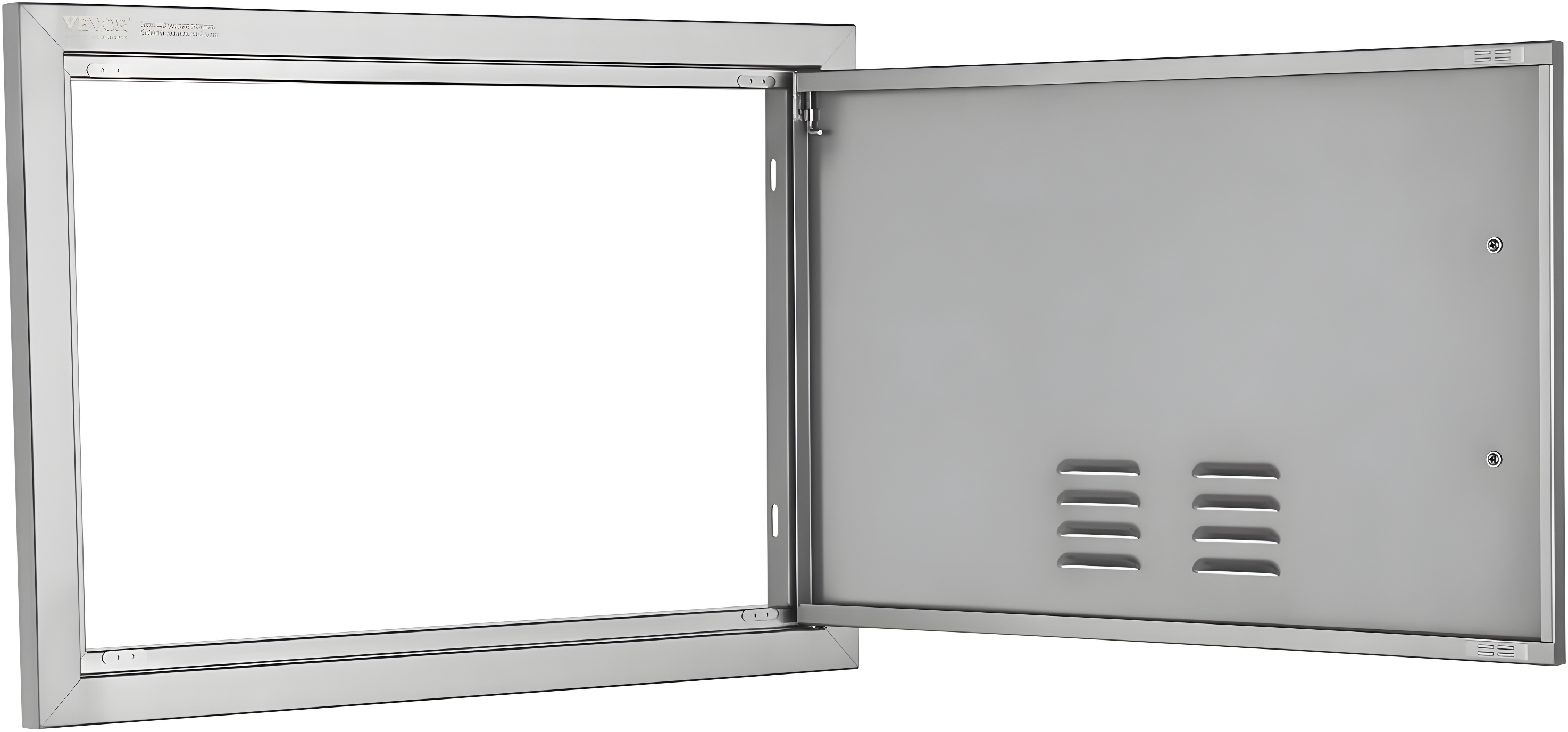 24 in. W x 17 in. H Single Outdoor Kitchen Door BBQ Access Door Stainless Steel Flush Mount Door Wall Vertical Door