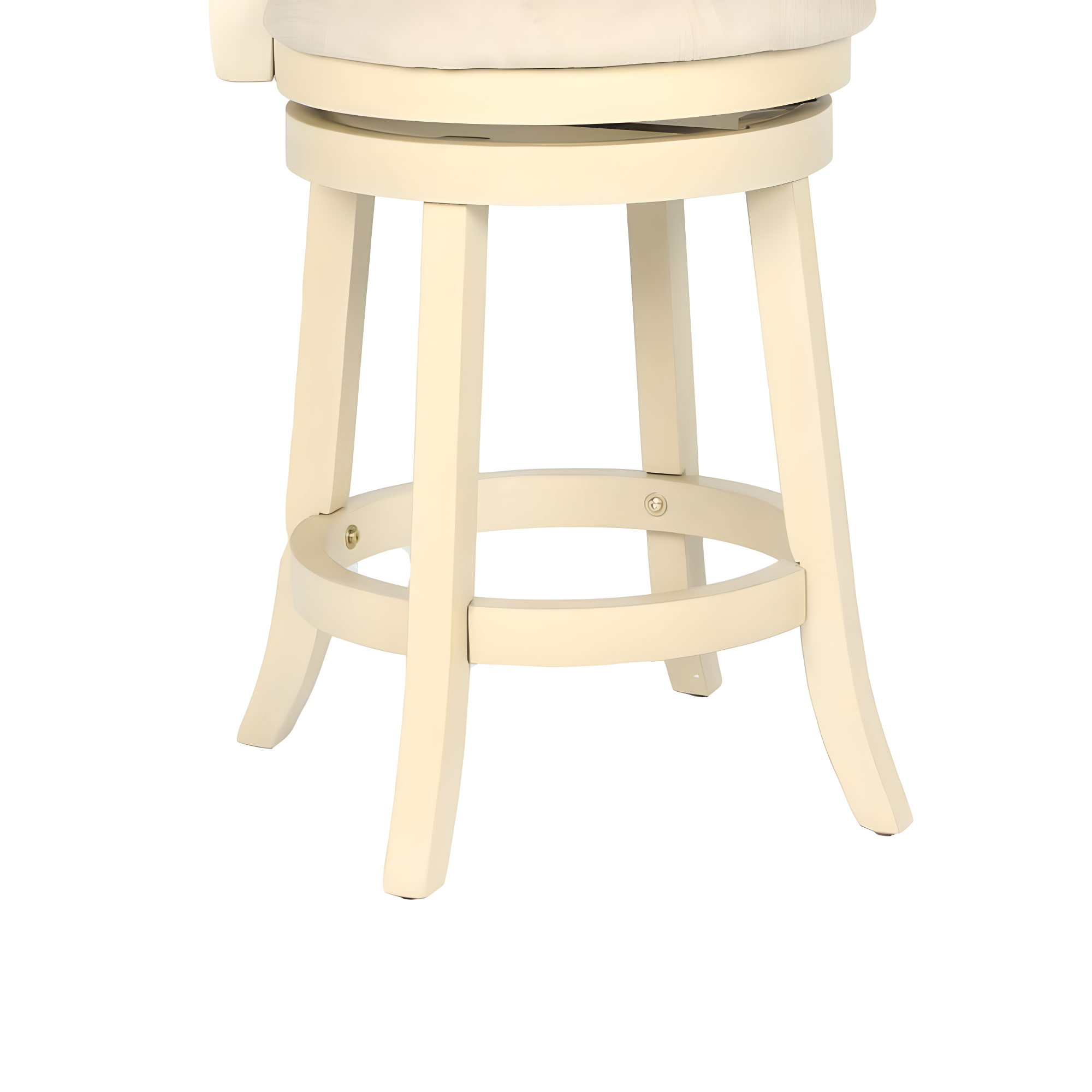 New Classic Furniture York 24" Wood Counter Stool with Fabric Seat in Ant White