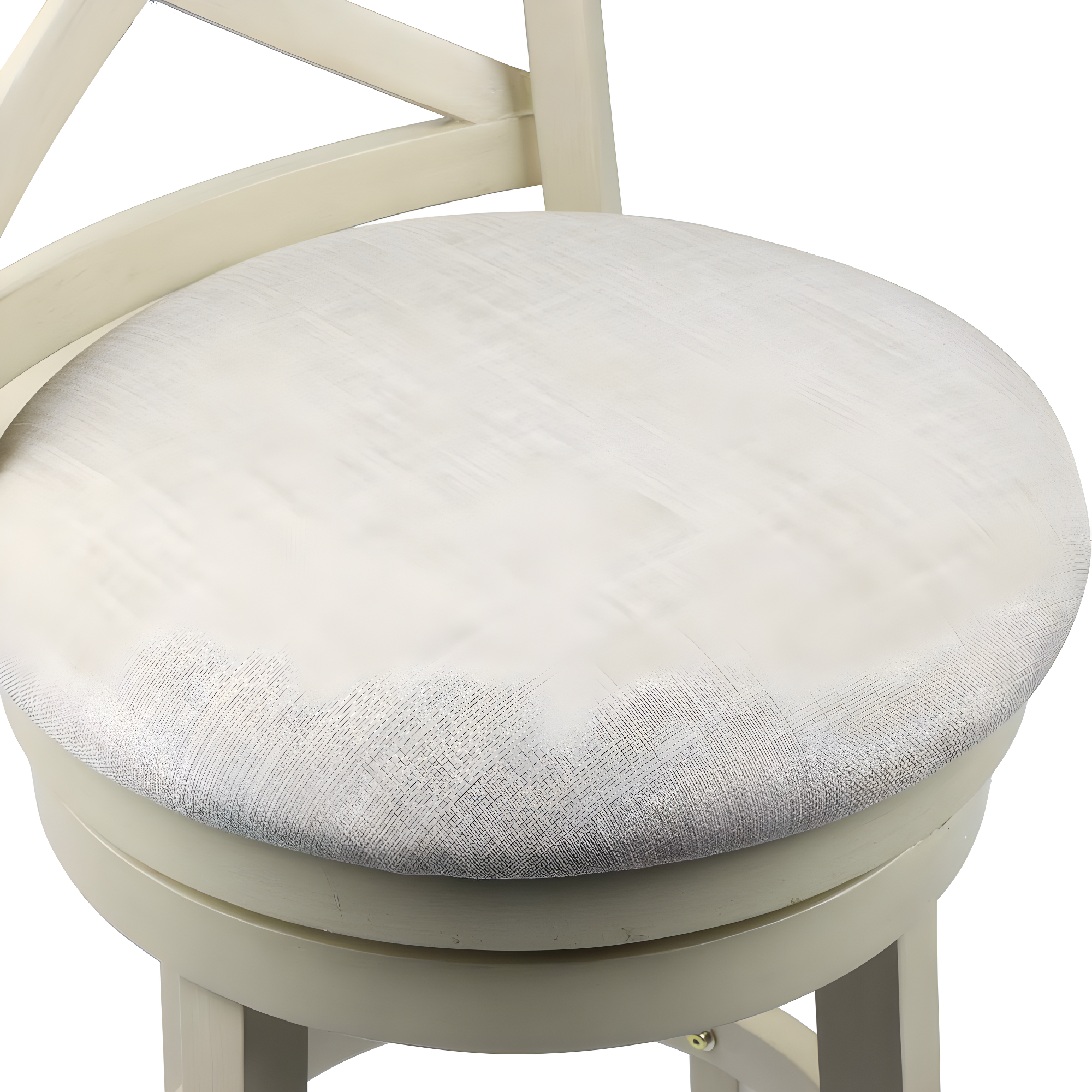New Classic Furniture York 24" Wood Counter Stool with Fabric Seat in Ant White