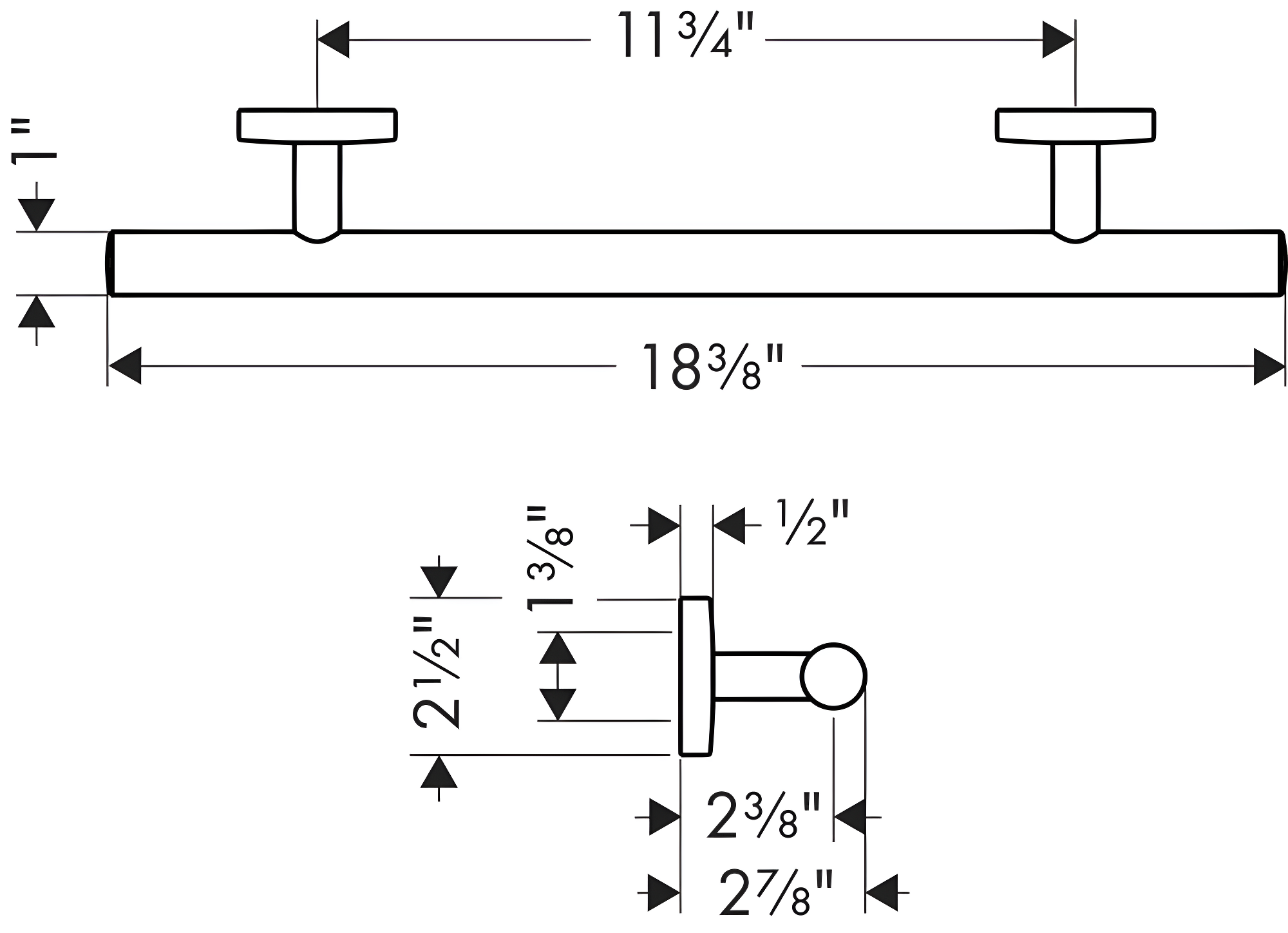 E & S Accessories Wall Mounted Towel Bar