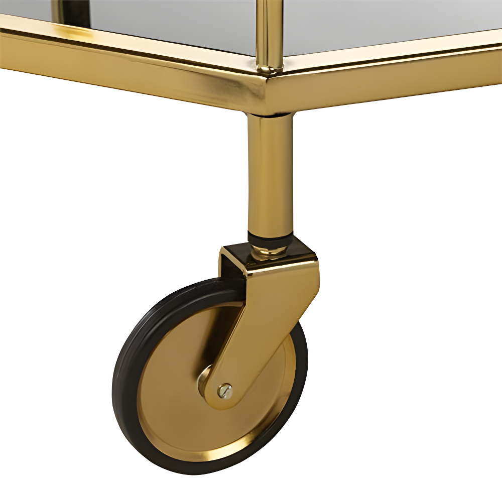 Silva 2 Tier Octagon Bar Cart - BCT8004C - Brass/Black - Safavieh