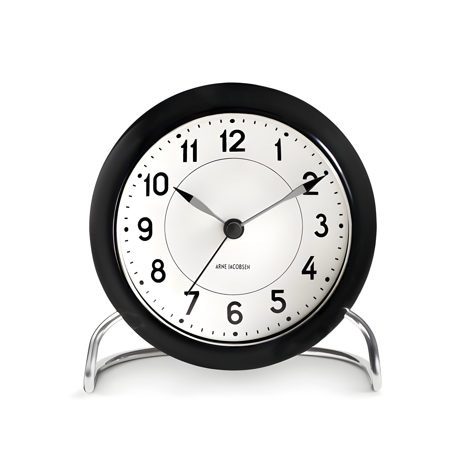 Black and White Analog Electric Alarm Tabletop Clock
