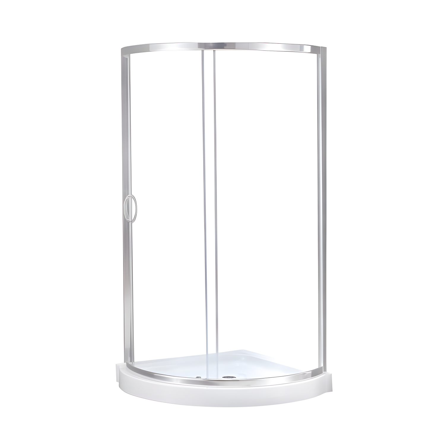 OVE Decors Breeze Premium 33 in. Framed Round Shower Kit w/ Clear Glass, Base
