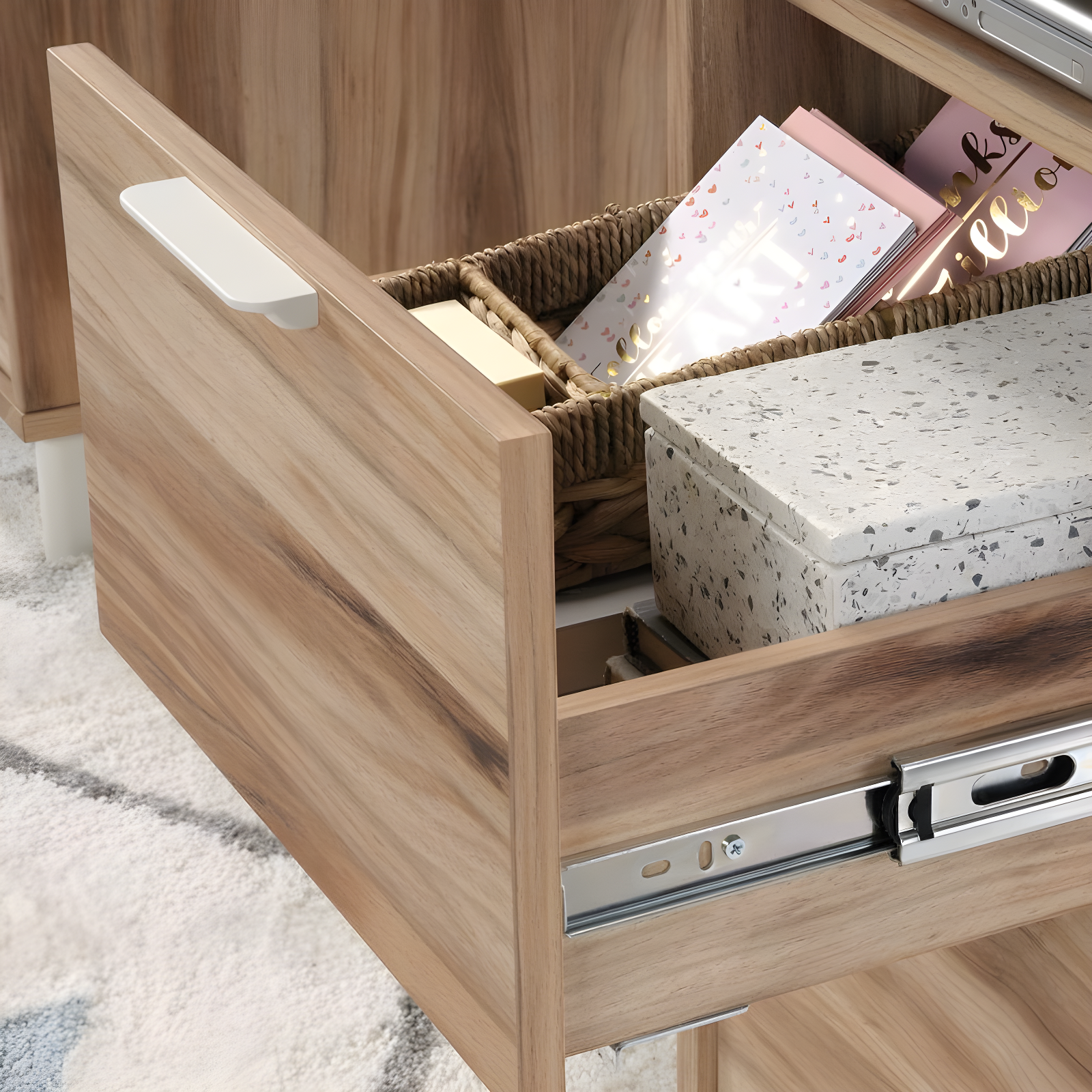 Portage Park Executive Desk Kiln Acacia - Sauder