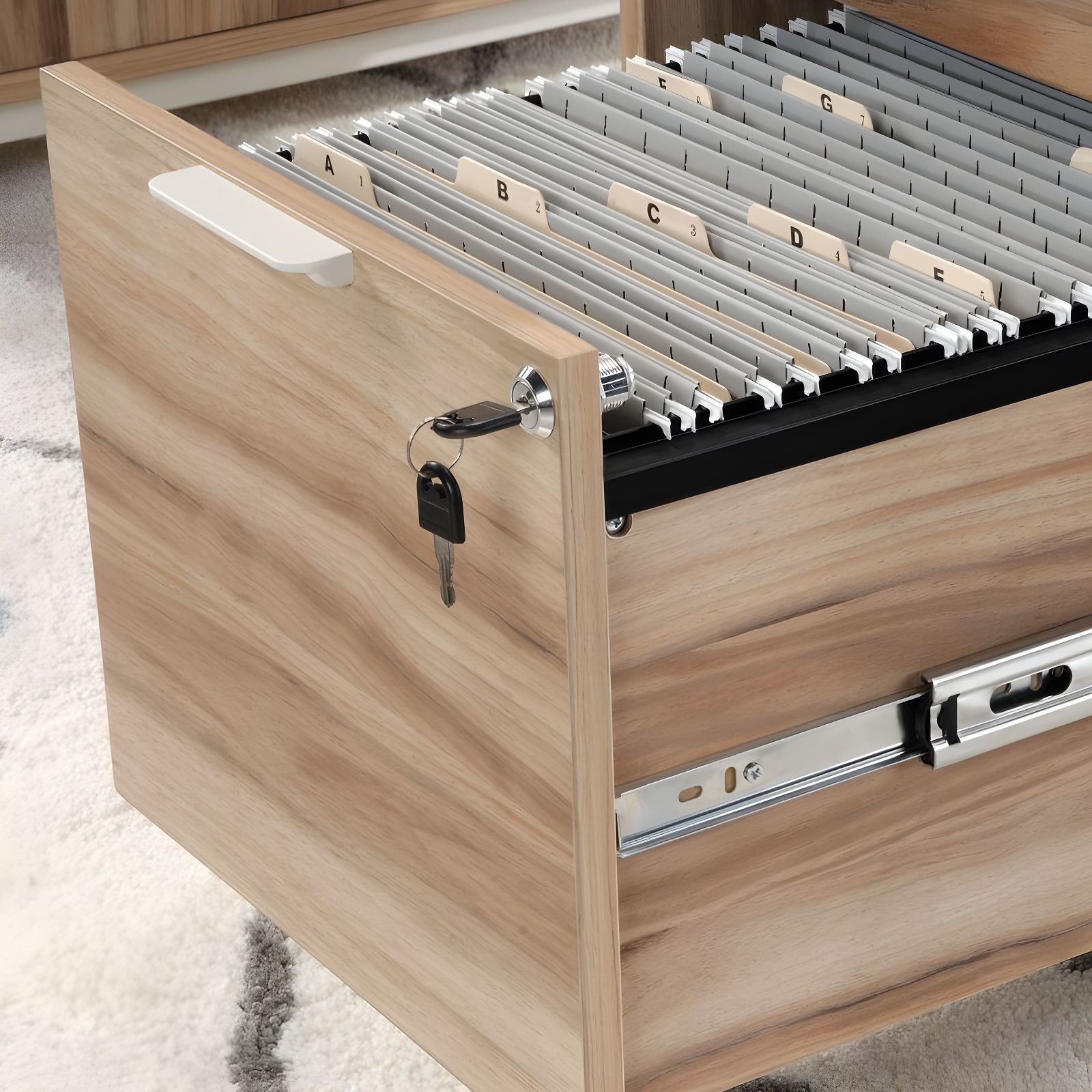 Portage Park Executive Desk Kiln Acacia - Sauder