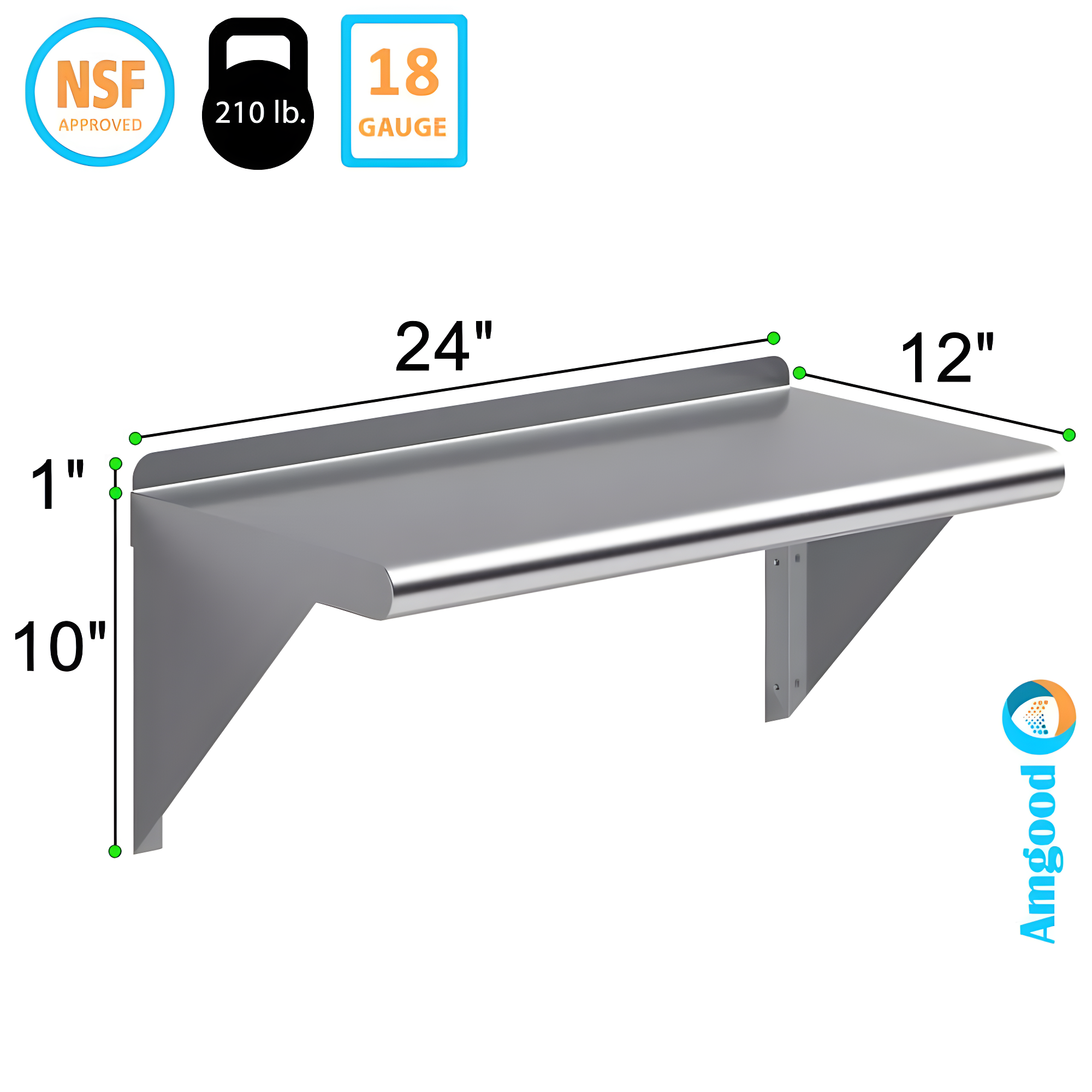 Amgood Amgood 1 Shelf Wall Mounted Shelf