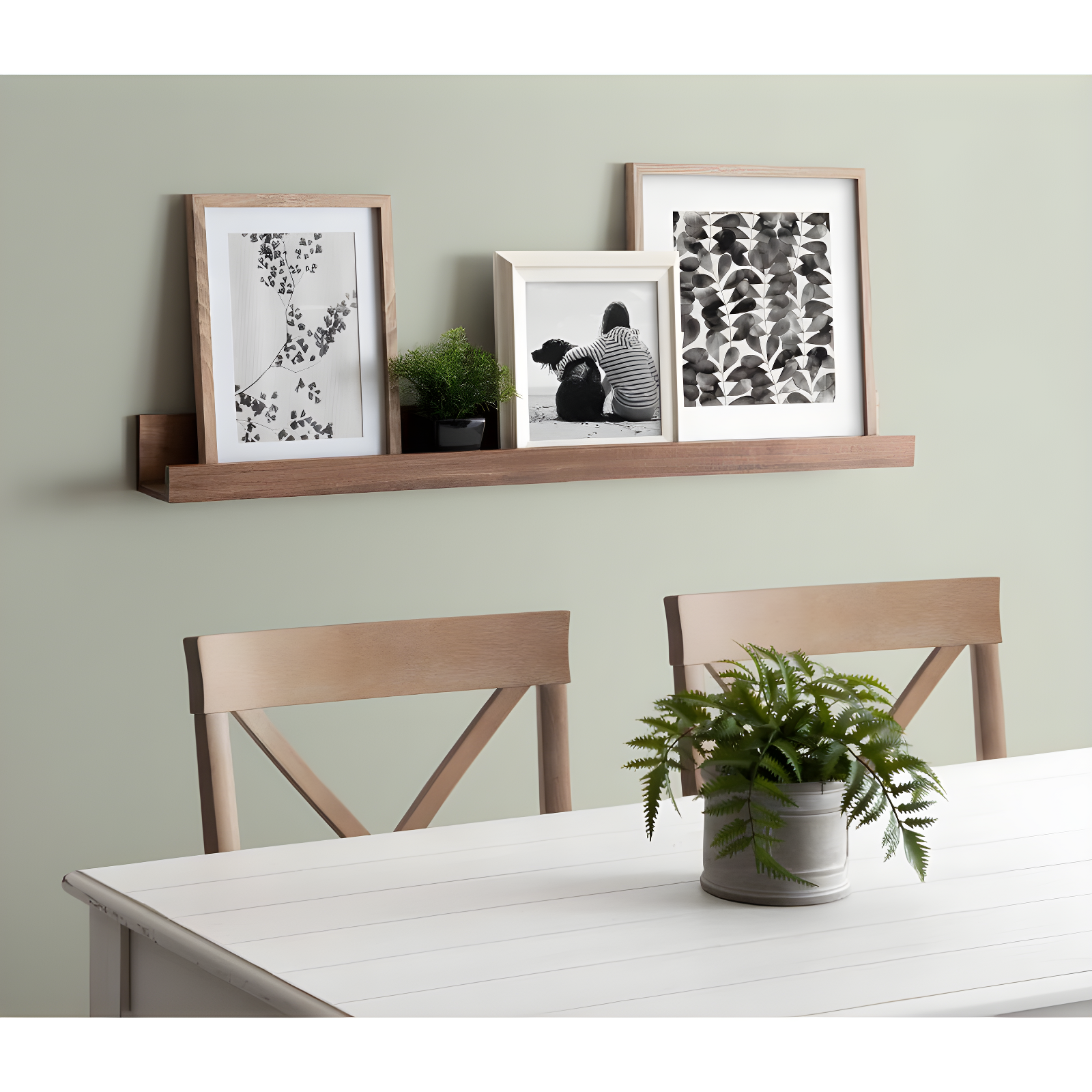 42" Levie Wooden Picture Ledge Wall Shelf Rustic Brown - Kate & Laurel All Things Decor: Modern Display, No Assembly Required