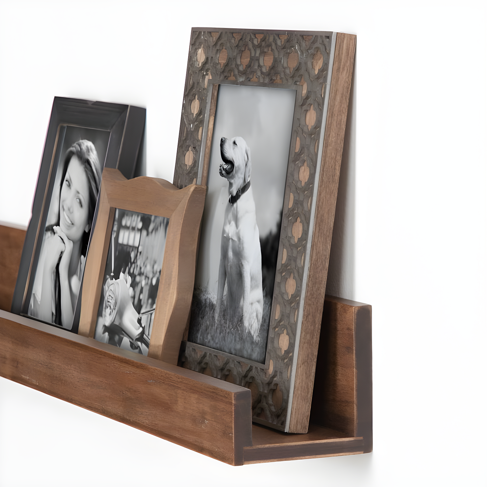 42" Levie Wooden Picture Ledge Wall Shelf Rustic Brown - Kate & Laurel All Things Decor: Modern Display, No Assembly Required