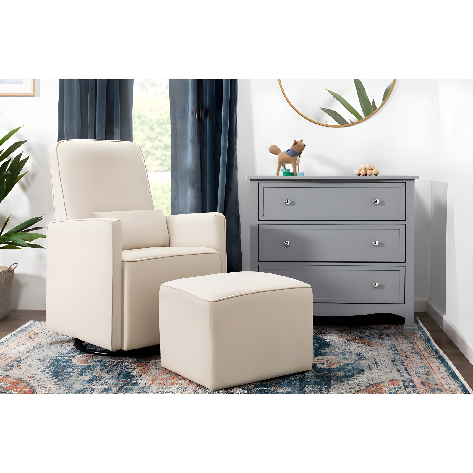 daVinci Olive Swivel Glider with Ottoman & Reviews | Wayfair