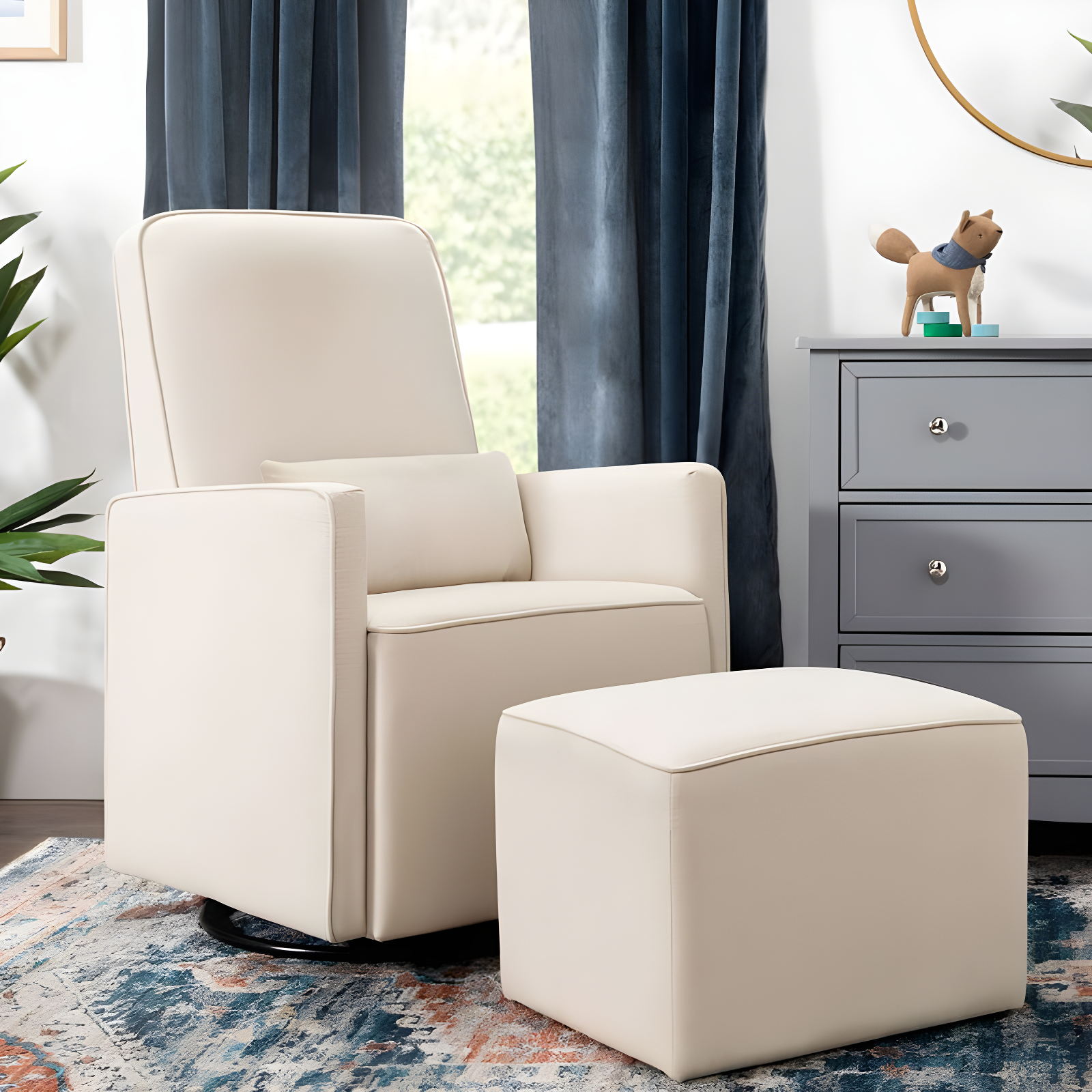 daVinci Olive Swivel Glider with Ottoman & Reviews | Wayfair