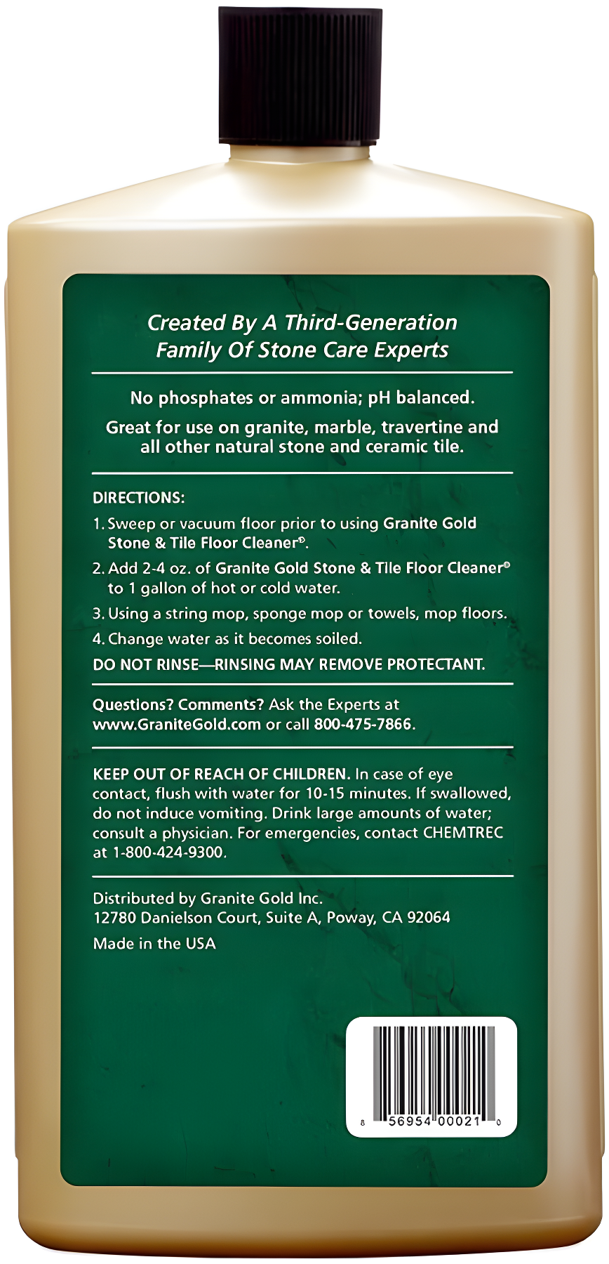 Granite Gold Stone And Tile Floor Cleaner - No-Rinse Deep Cleaning Granite, Marble, Travertine, Ceramic Solution - 32 Ounces (Packaging may vary)