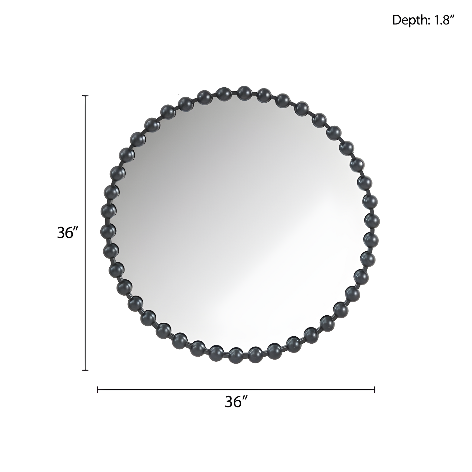 Marlowe Beaded Round Metal Wall Mirror