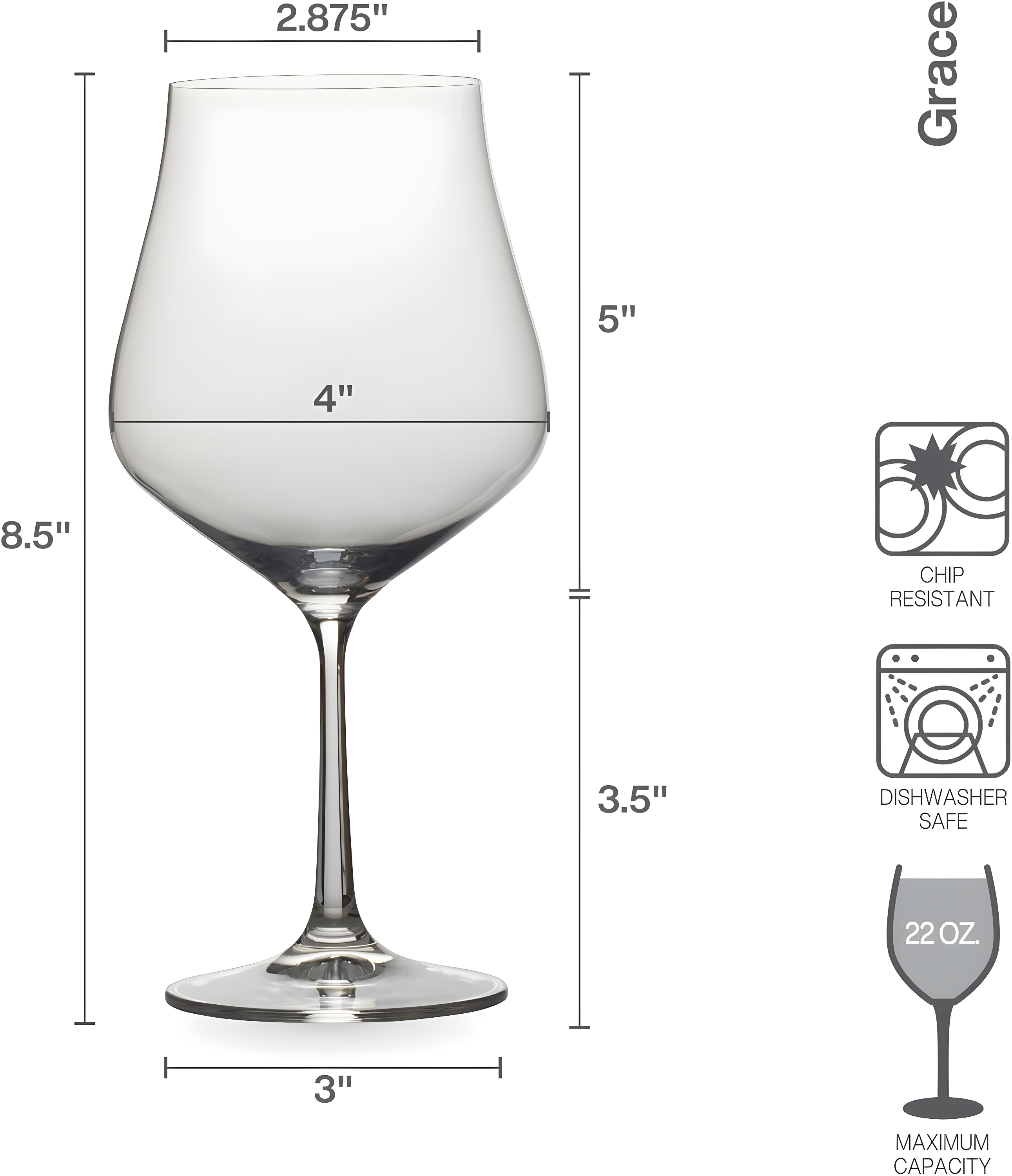 Mikasa Mikasa Grace 22 oz. Red Wine Glasses