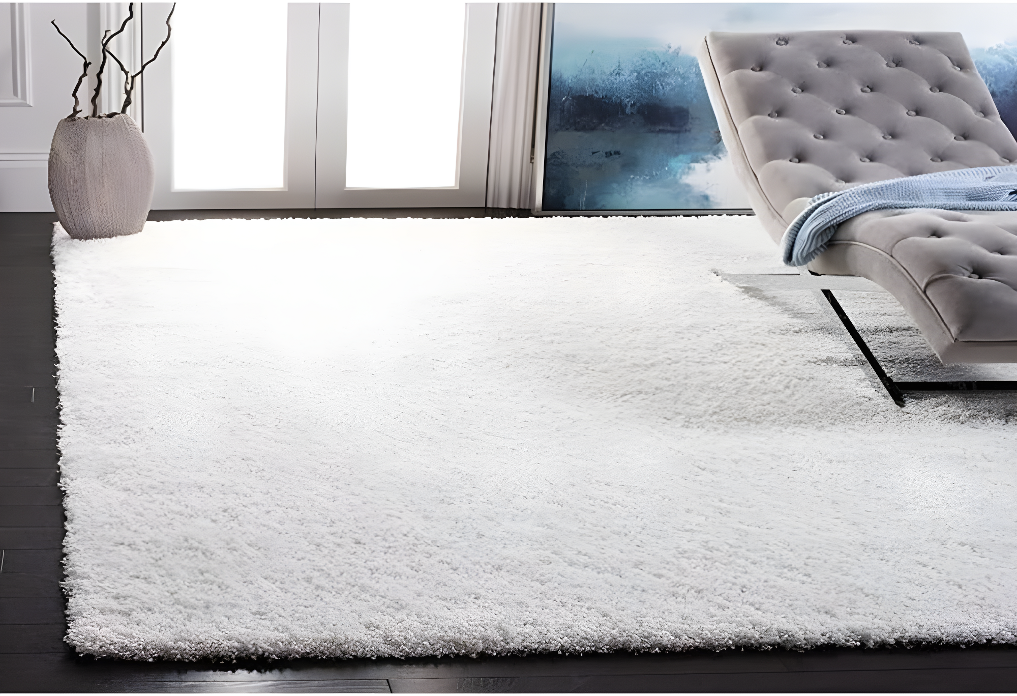 Shag SG151 Power Loomed Indoor Area Rug - White - 4'x4' - Safavieh.