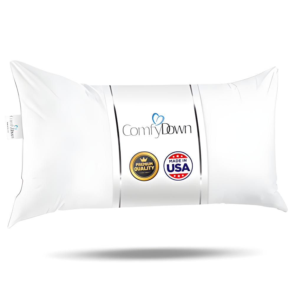 ComfyDown 95% Feather 5% Down Rectangle Decorative Pillow Insert Sham Stuffer