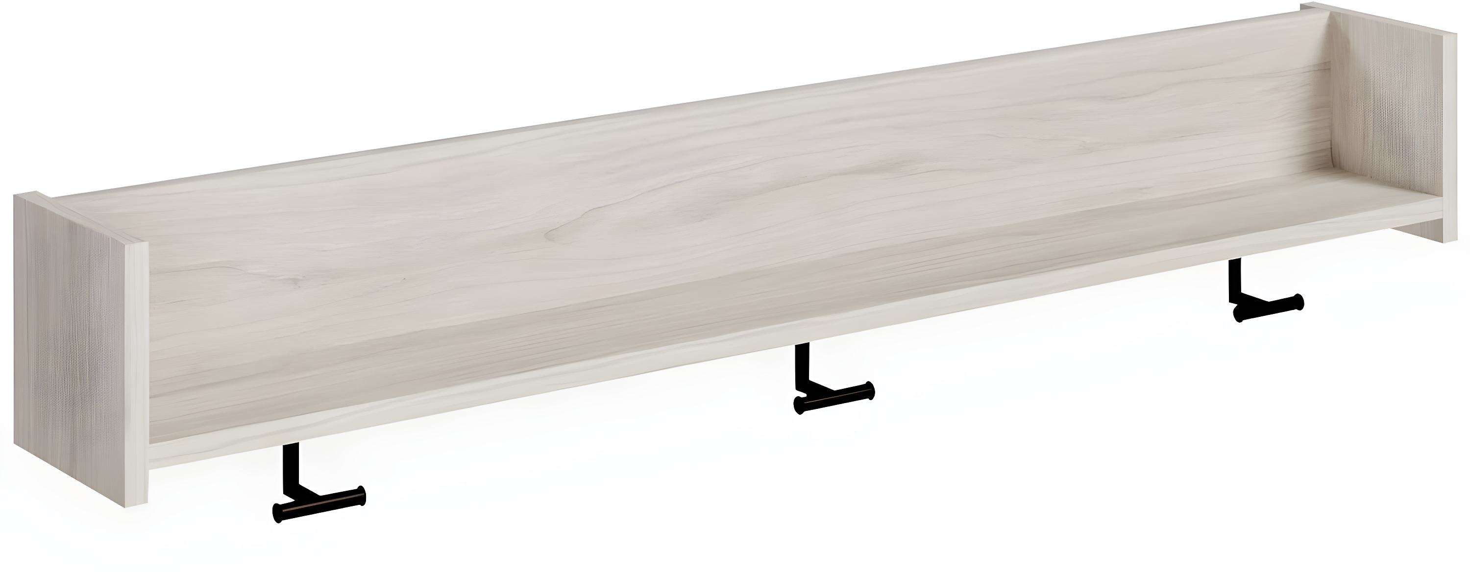 Transitional Black and White Wall Mounted Coat Rack with Shelf