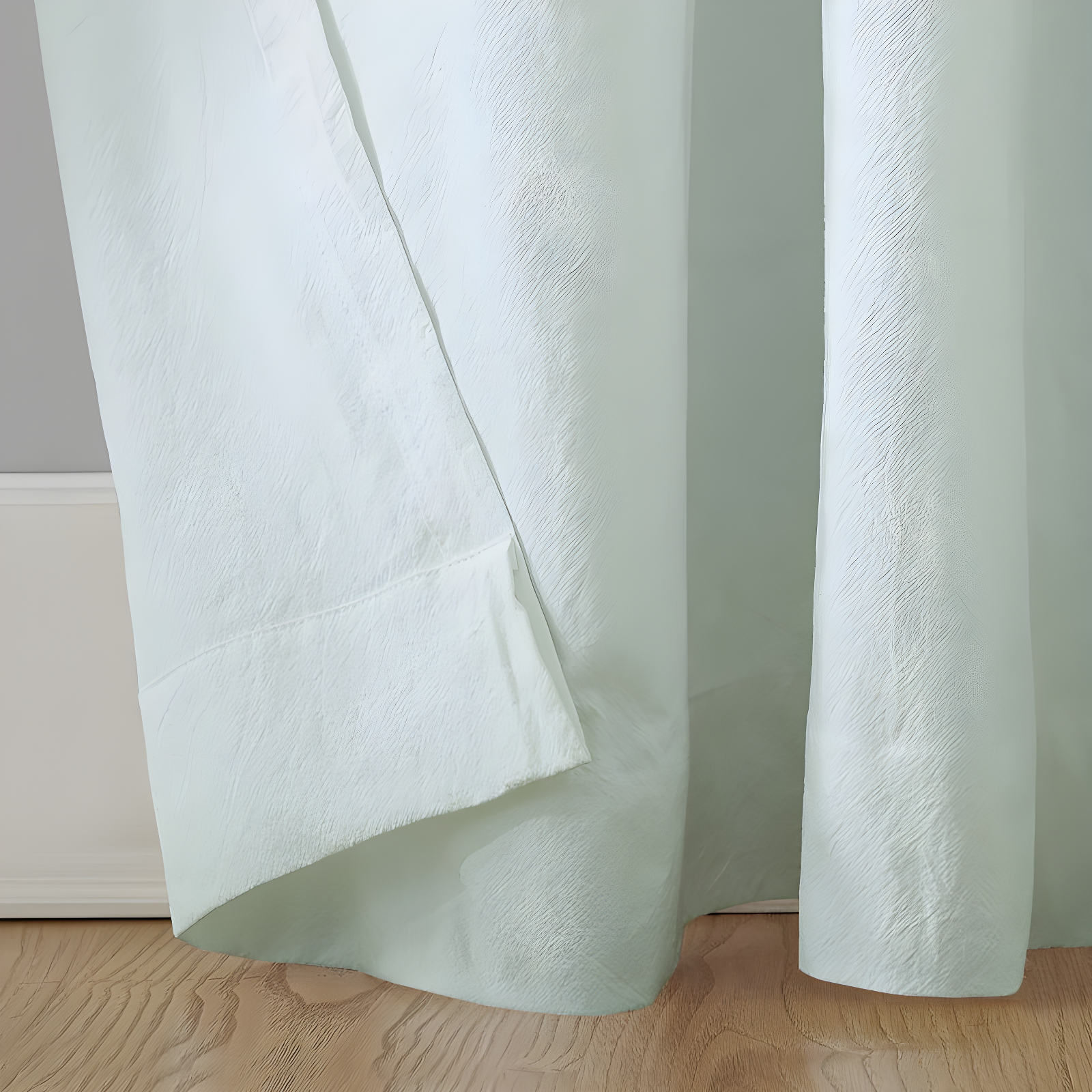 52"x95" Archaeo Light Filtering Washed Cotton Twist Tab Curtain Panel Green: Modern Window Treatment, Indoor Use
