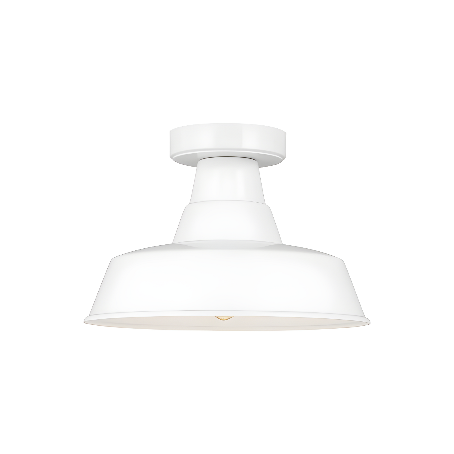Fisher Outdoor Flush Mount - White / 12"Dia