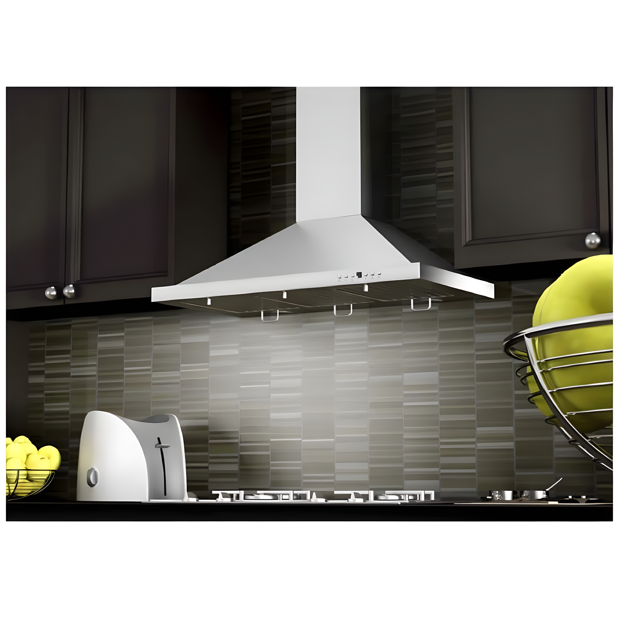 36" 400 CFM Convertible Wall Mount Range Hood in Brushed Stainless Steel