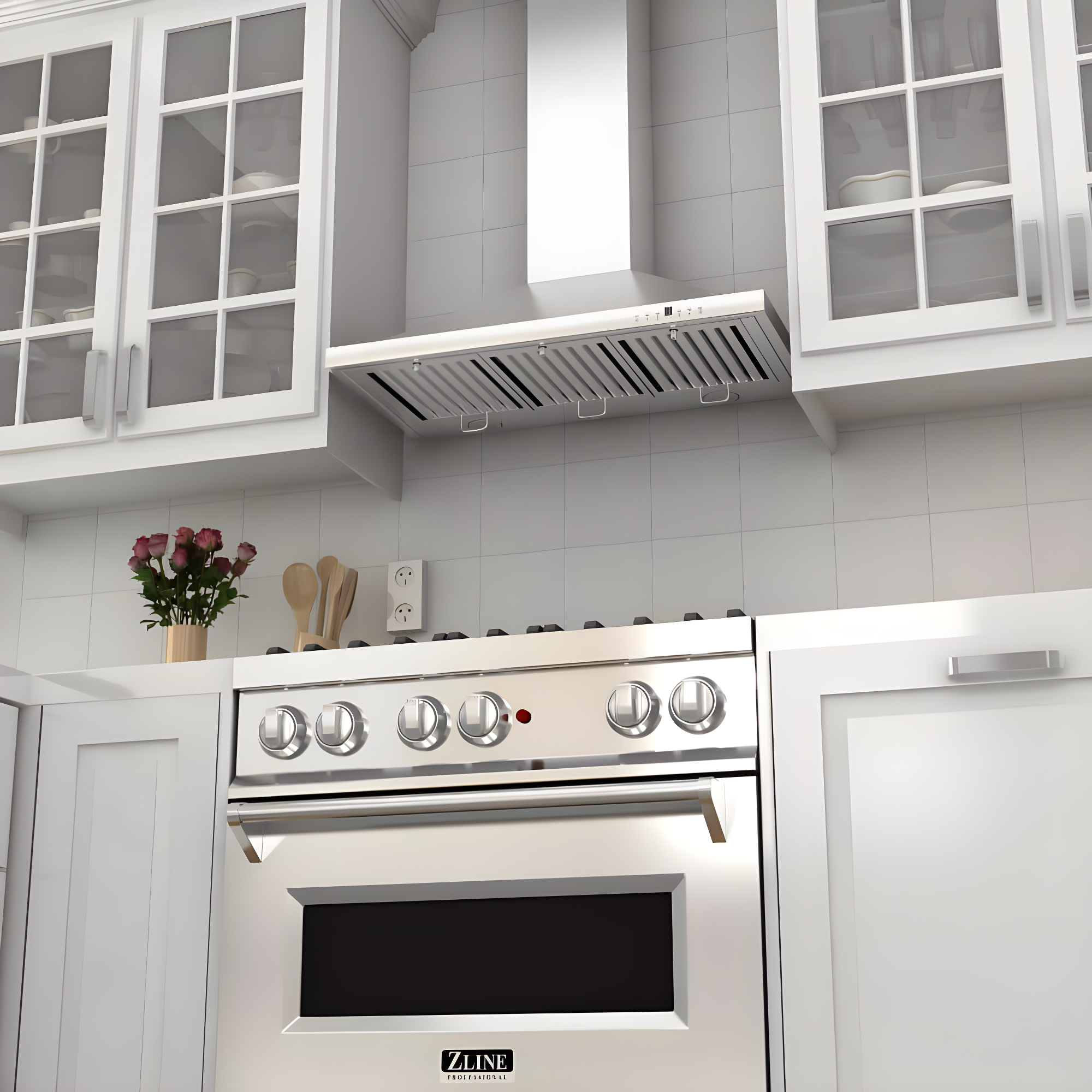 36" 400 CFM Convertible Wall Mount Range Hood in Brushed Stainless Steel