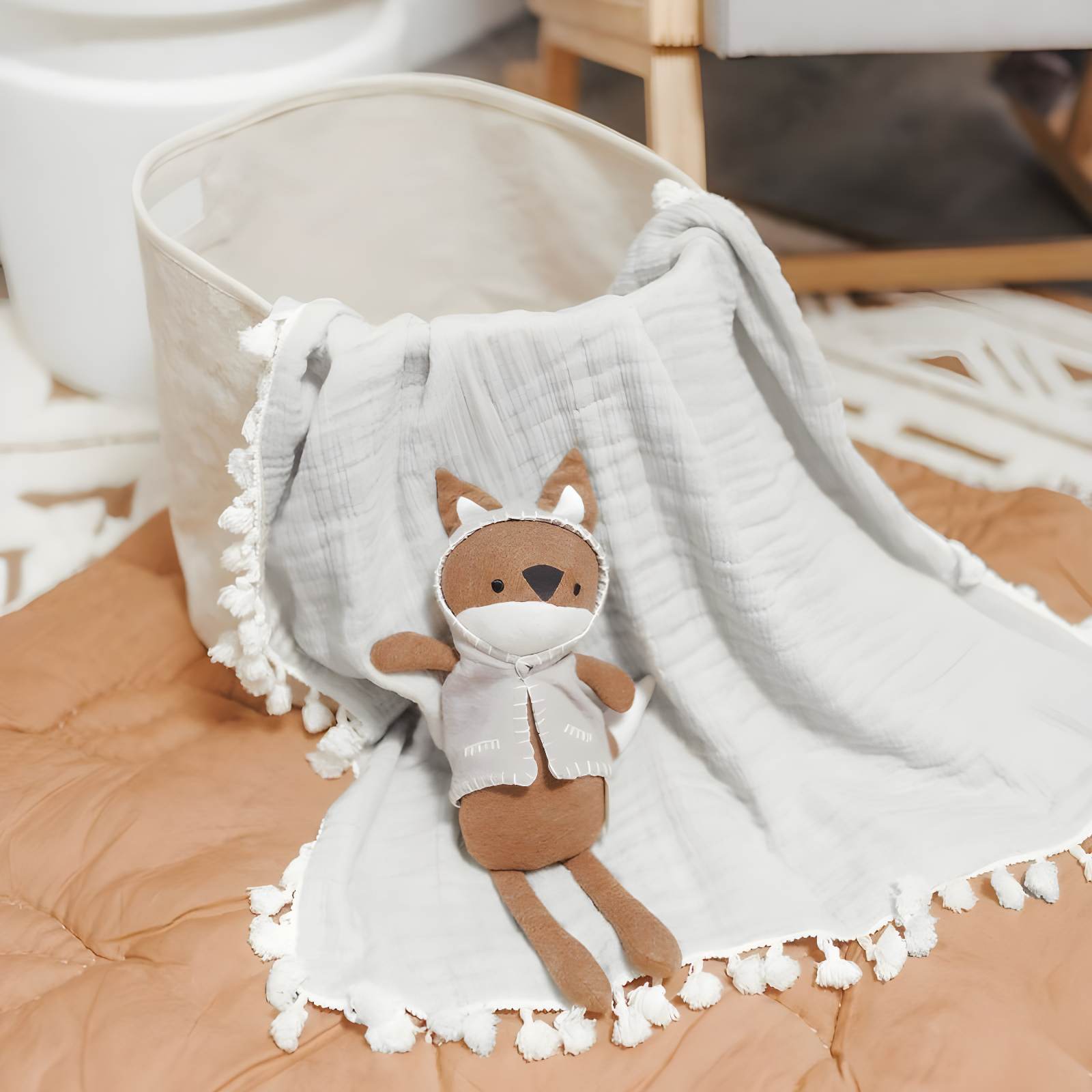 6-Layer 100% Cotton Muslin Baby Blanket, 30"x40", For Baby Nursery or Stroller by Crane Baby