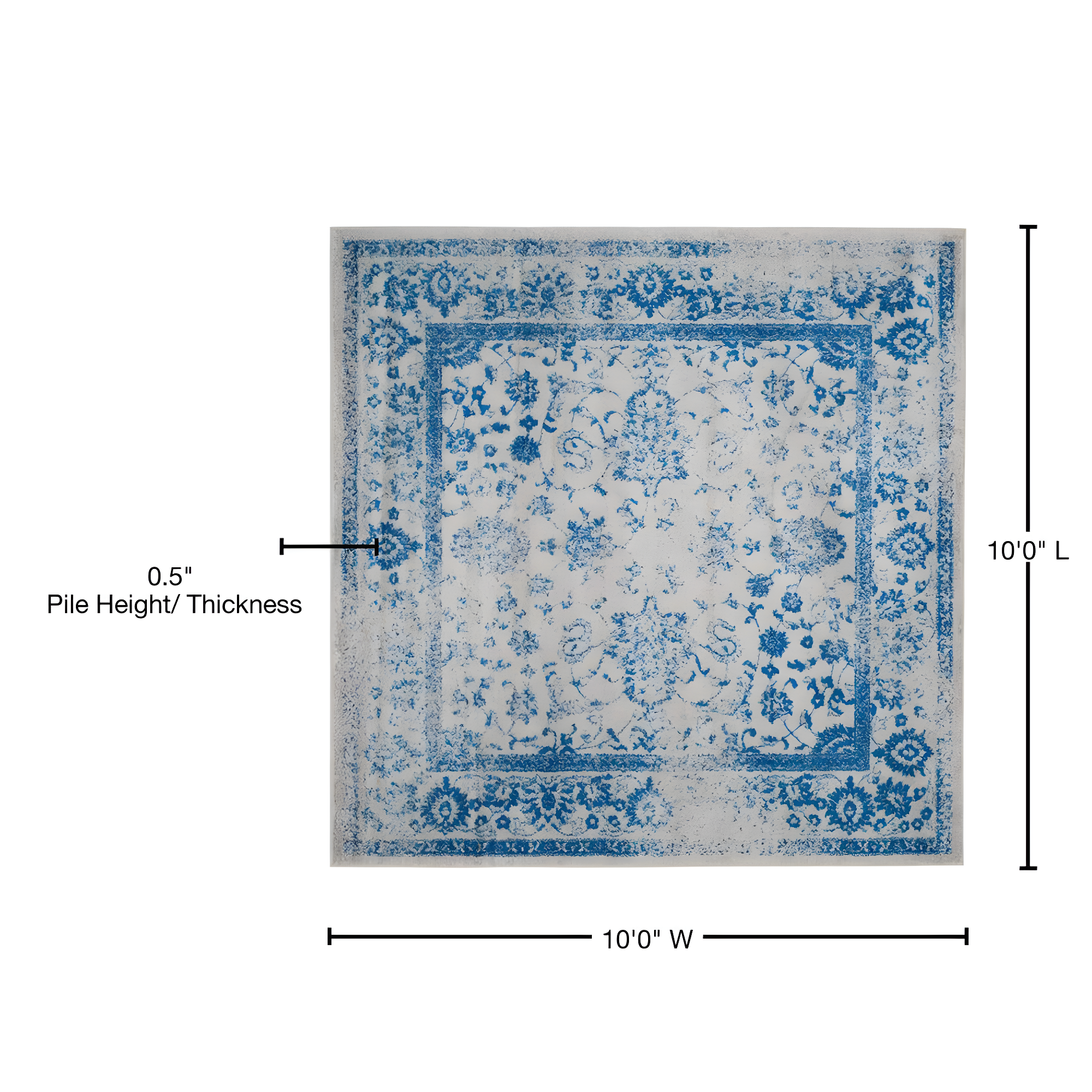 Adirondack ADR109 Machine Made Indoor Area Rug - Grey/Blue - 10'x10' - Safavieh