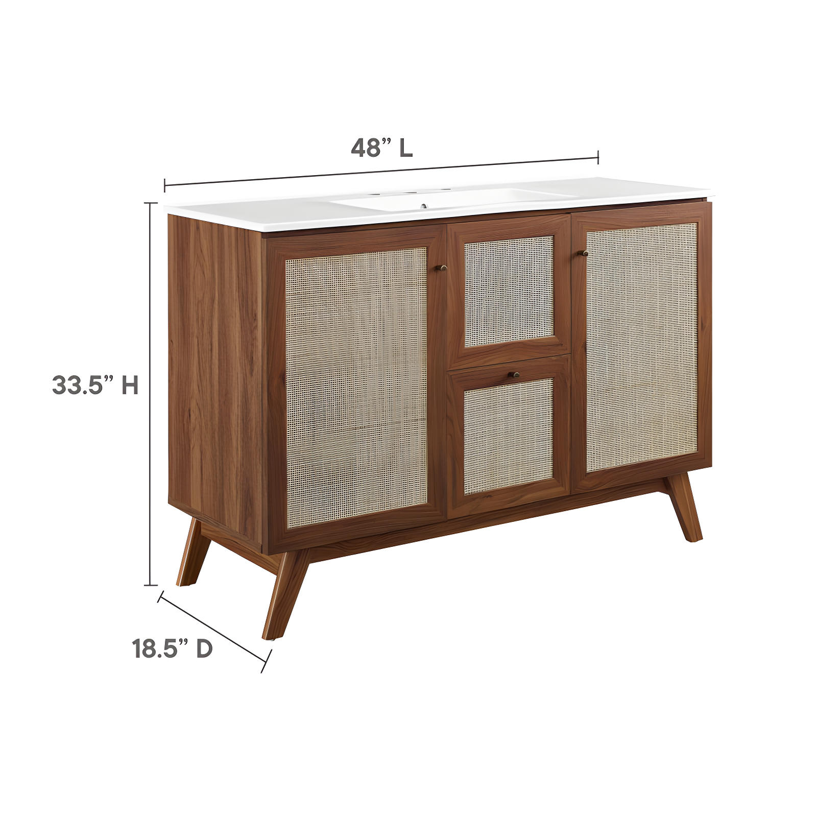 Modway Soma 48'' Free Standing Single Bathroom Vanity with Manufactured Wood Top