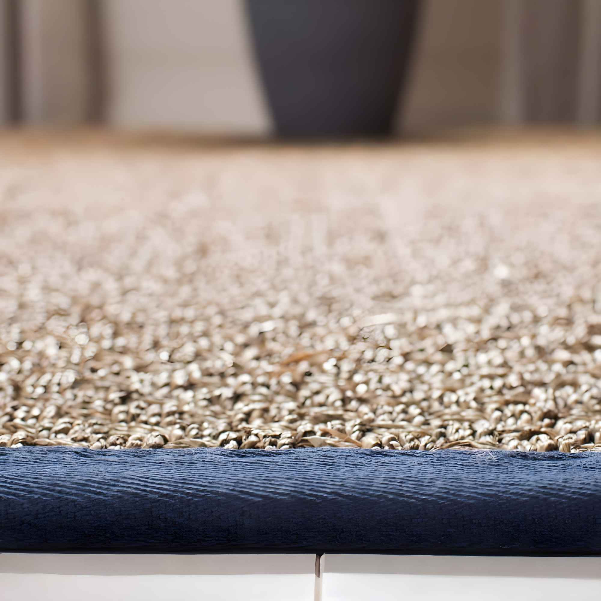 SAFAVIEH Natural Fiber Arbor Border Area Rug, Natural/Blue, 9' x 12'