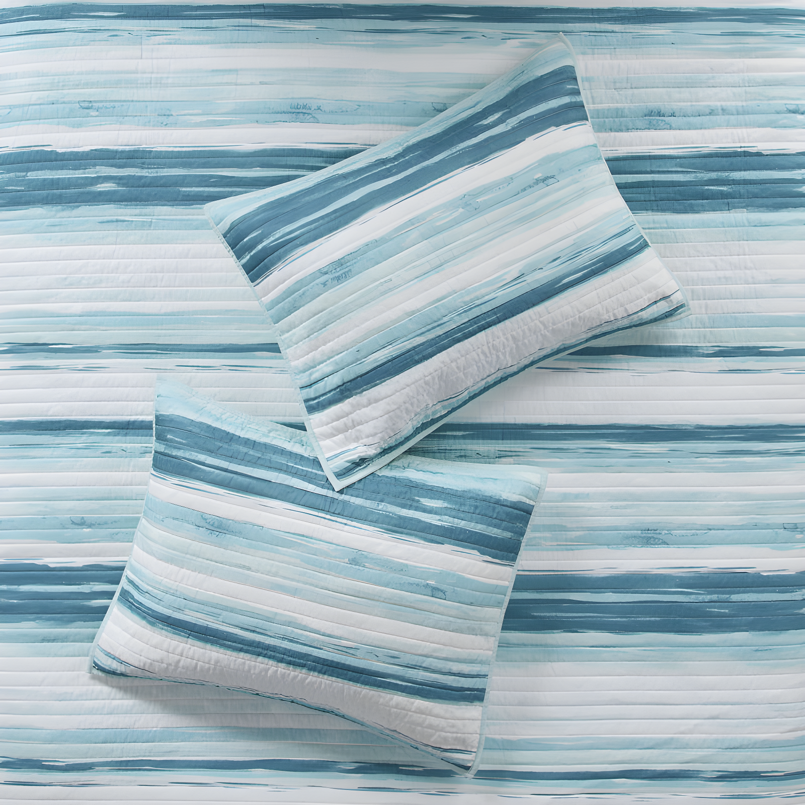 Marina 6 Piece Printed Quilt Set with Throw Pillows