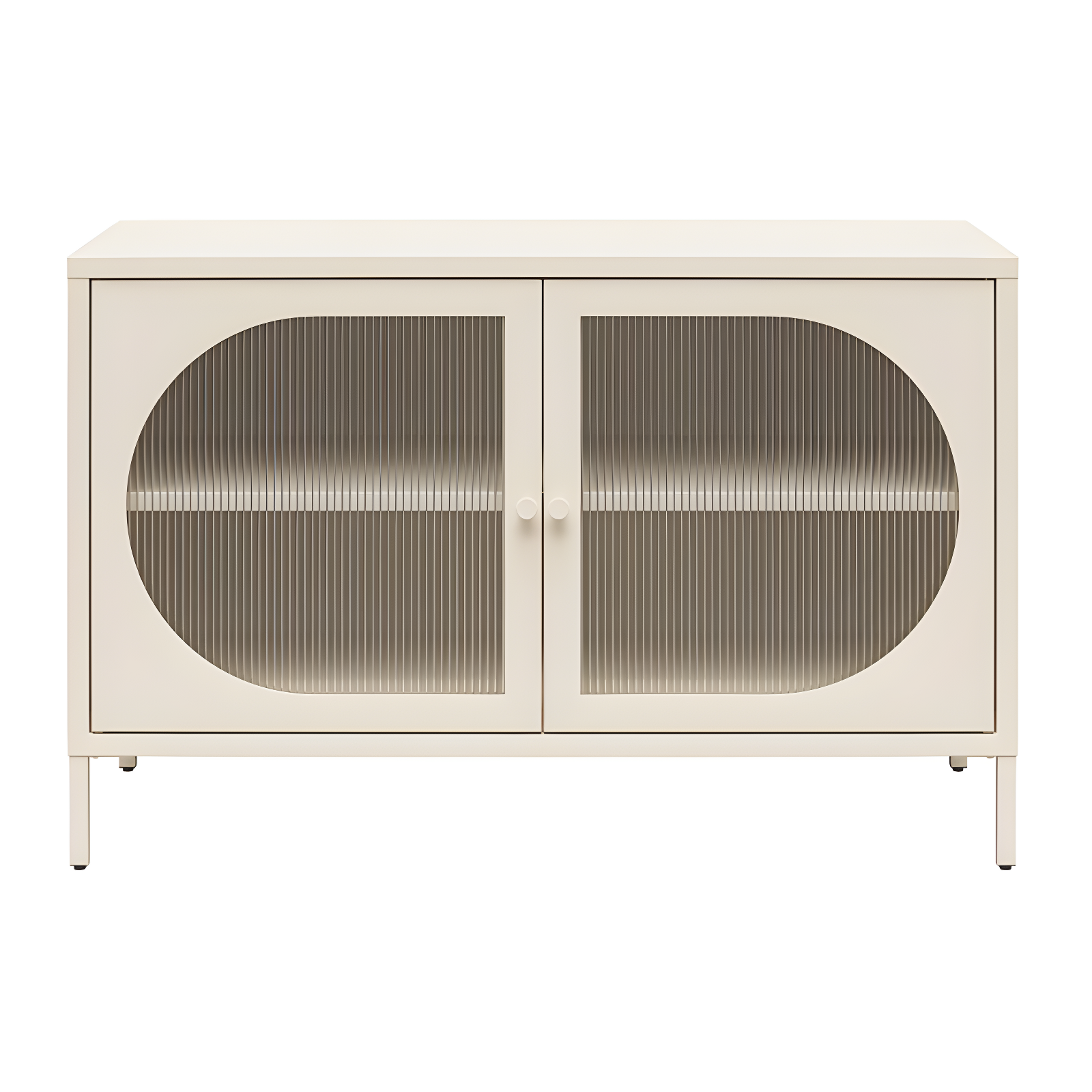 Luna 25.2'' Tall Accent Cabinet with Fluted Glass