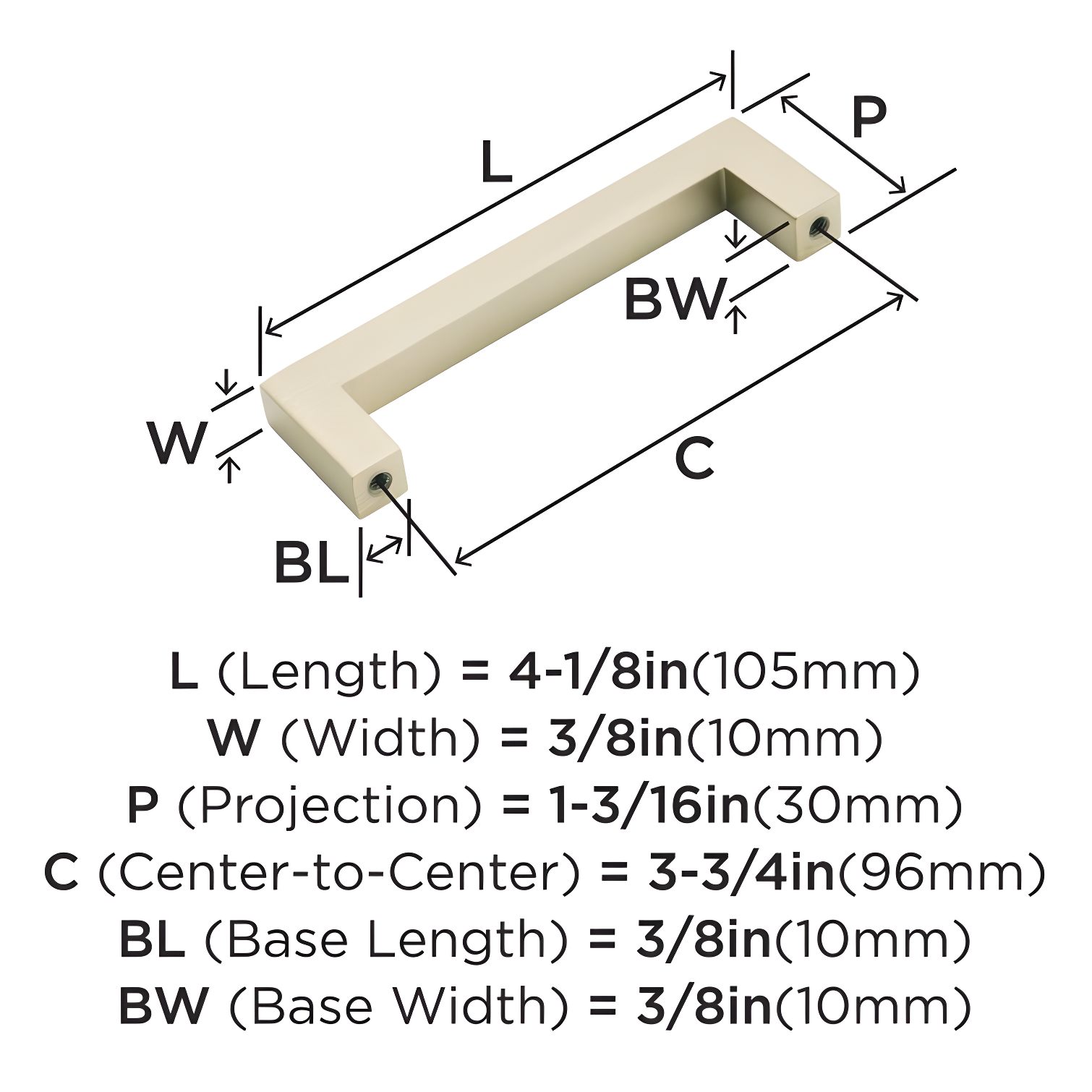 Brummitt 3 3/4" Center to Center Bar Pull