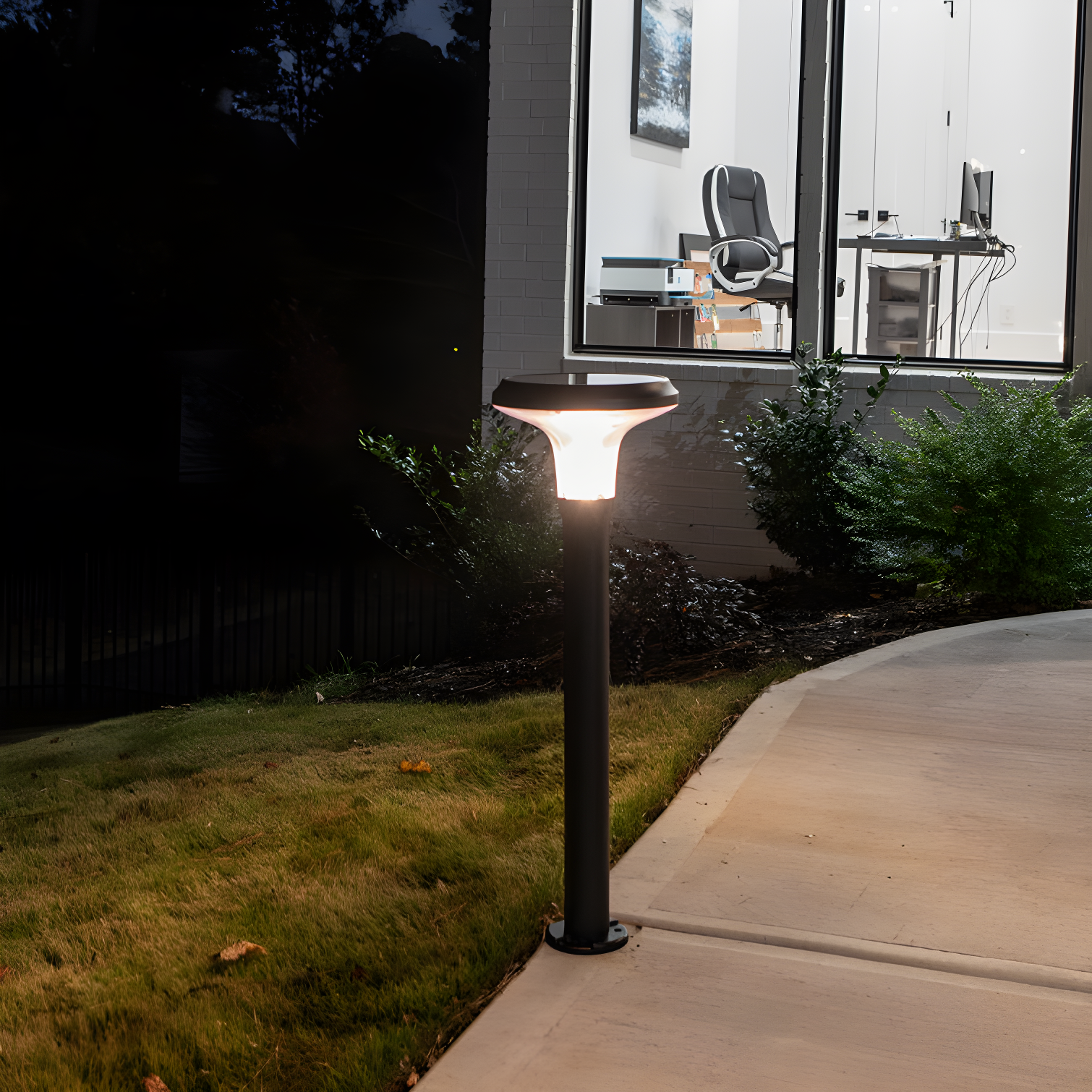 Vantage Solar Commercial Graded Black Warm White LED Pathway Bollard Light