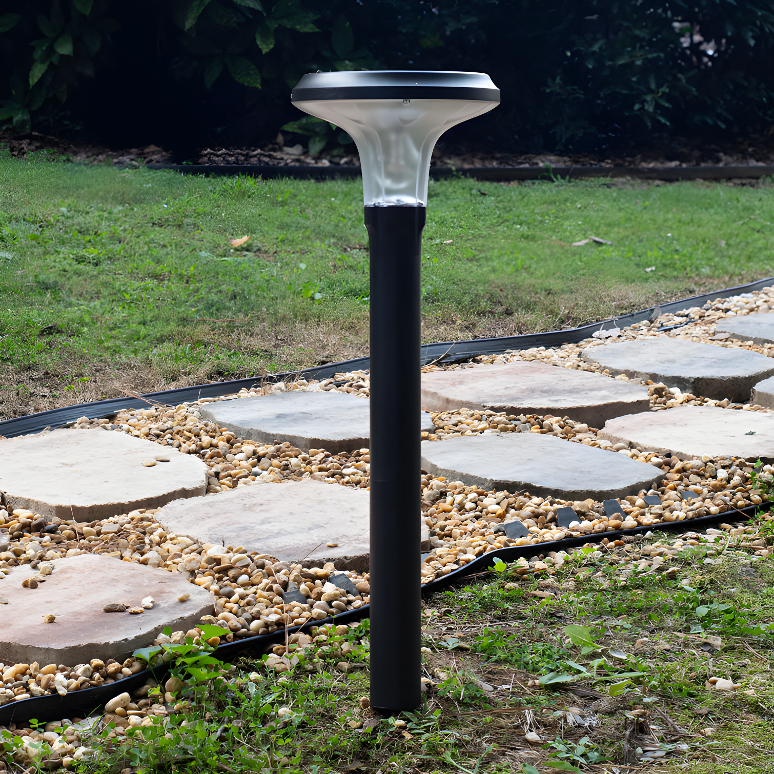 Vantage Solar Commercial Graded Black Warm White LED Pathway Bollard Light