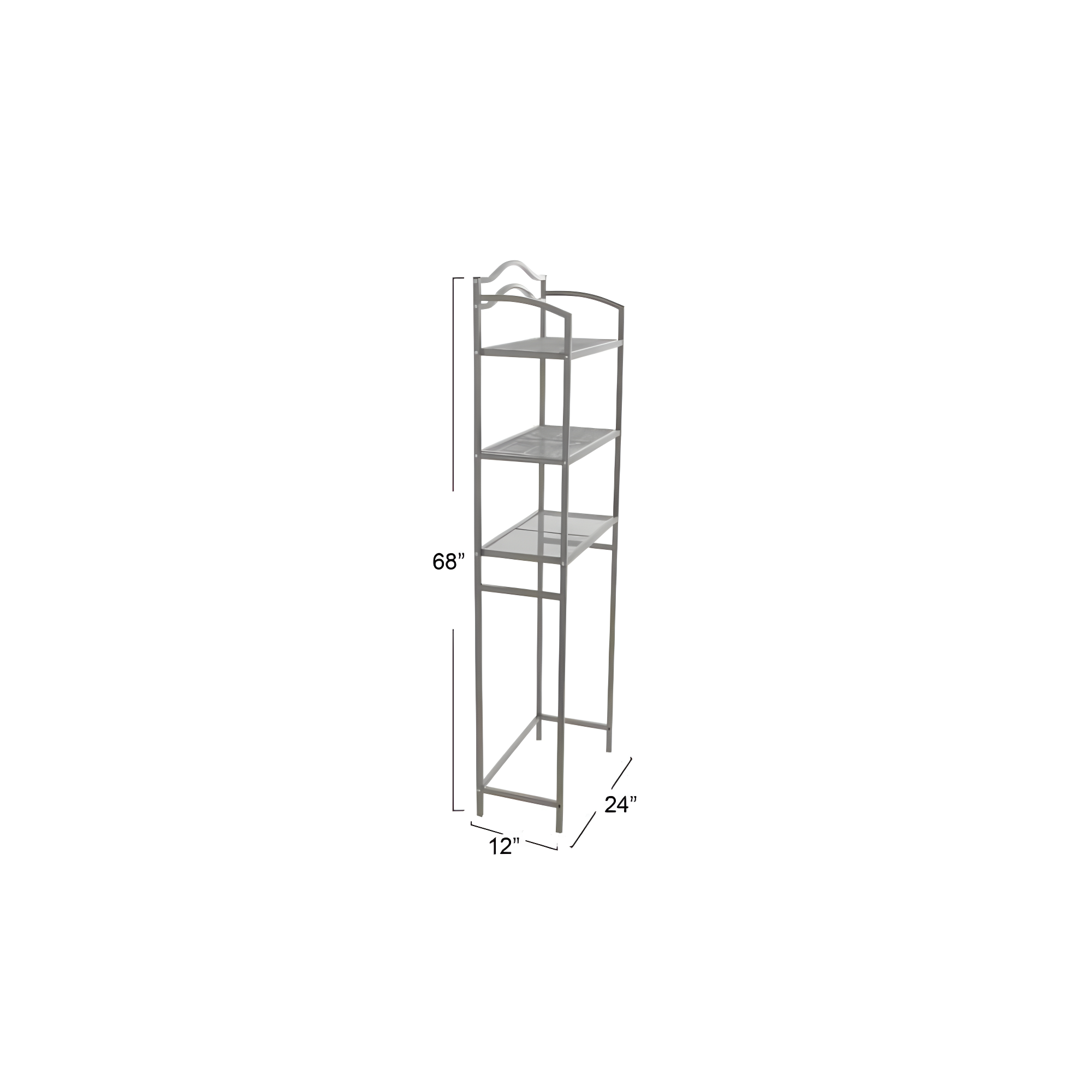3-Tier Metal Over the Toilet Bathroom Storage Shelf, Silver