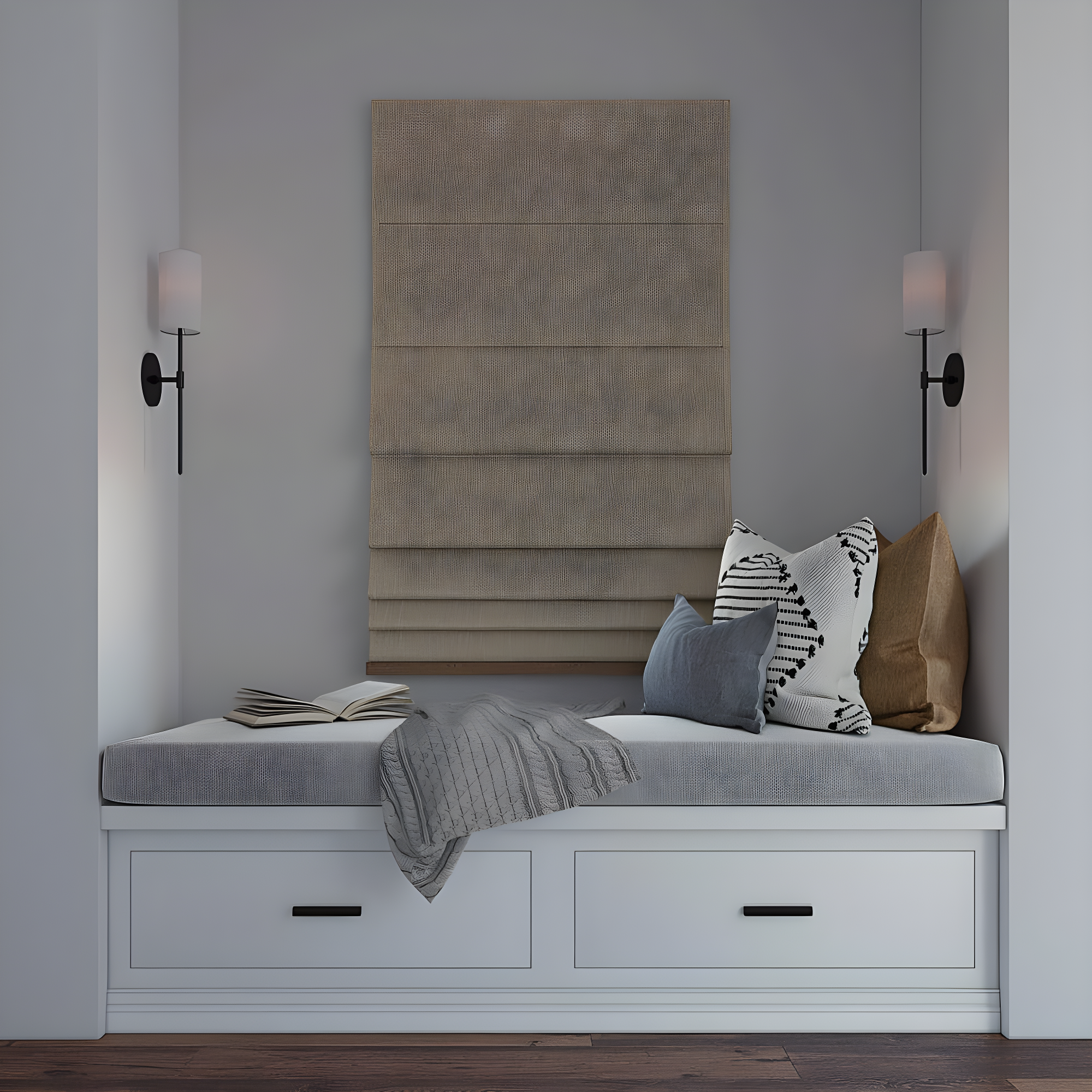 Sun Zero Pryer Textured 100% Blackout Cordless Roman Shade