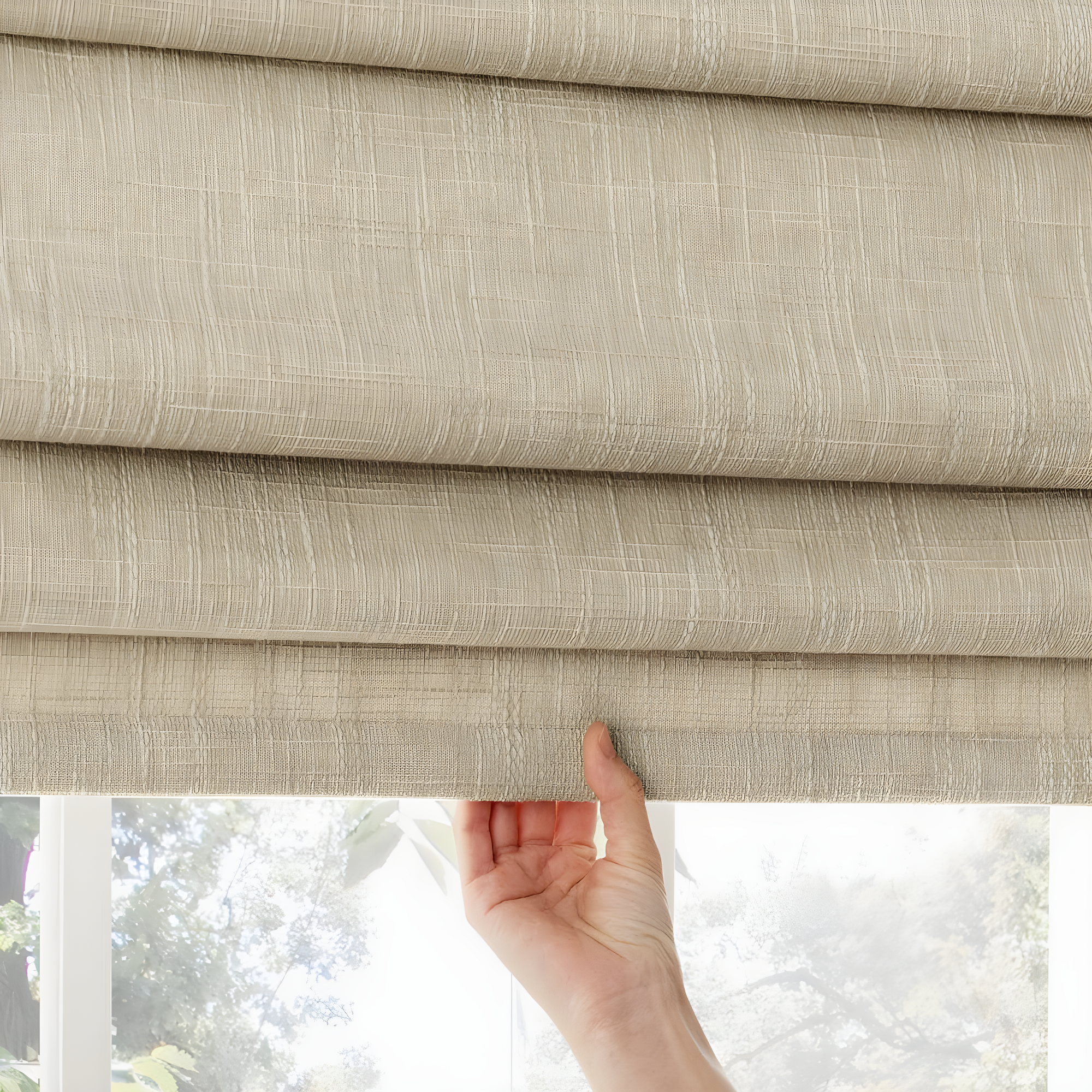 Sun Zero Pryer Textured 100% Blackout Cordless Roman Shade