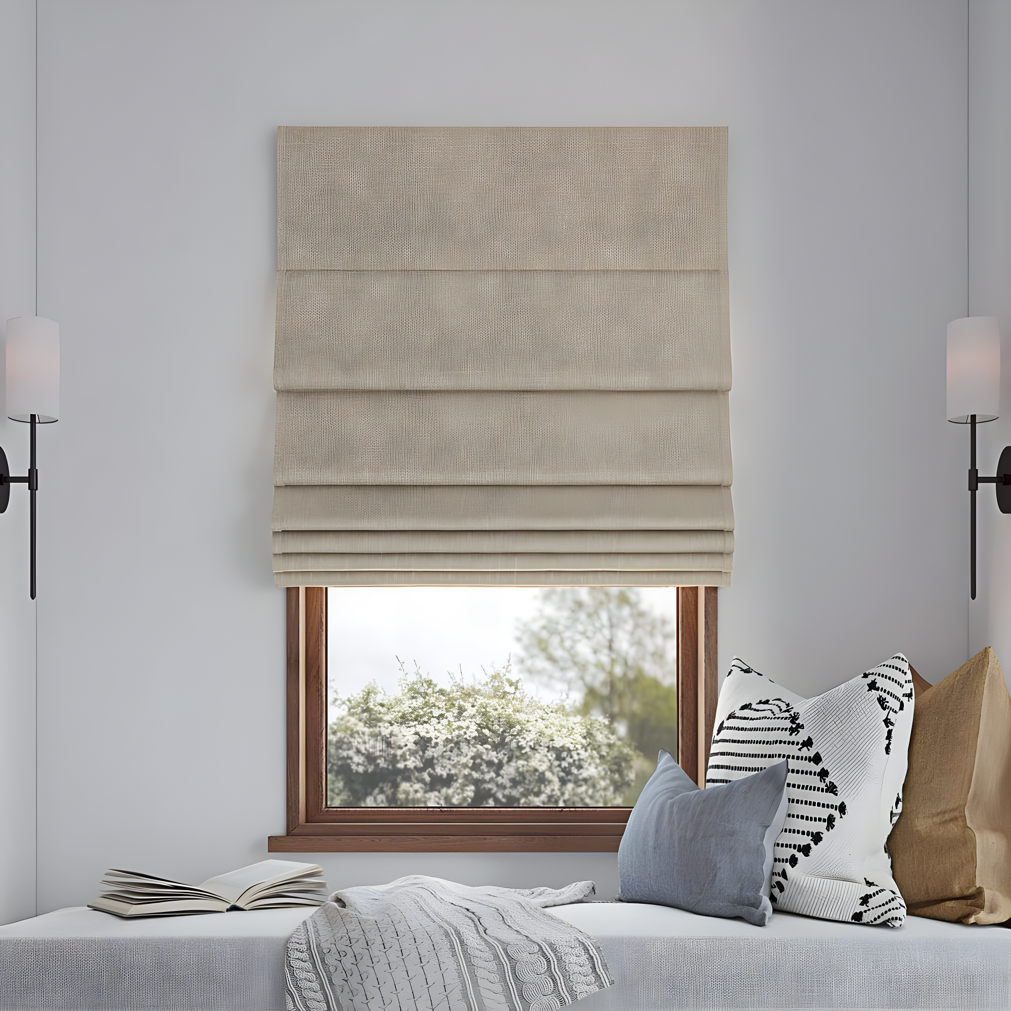 Sun Zero Pryer Textured 100% Blackout Cordless Roman Shade