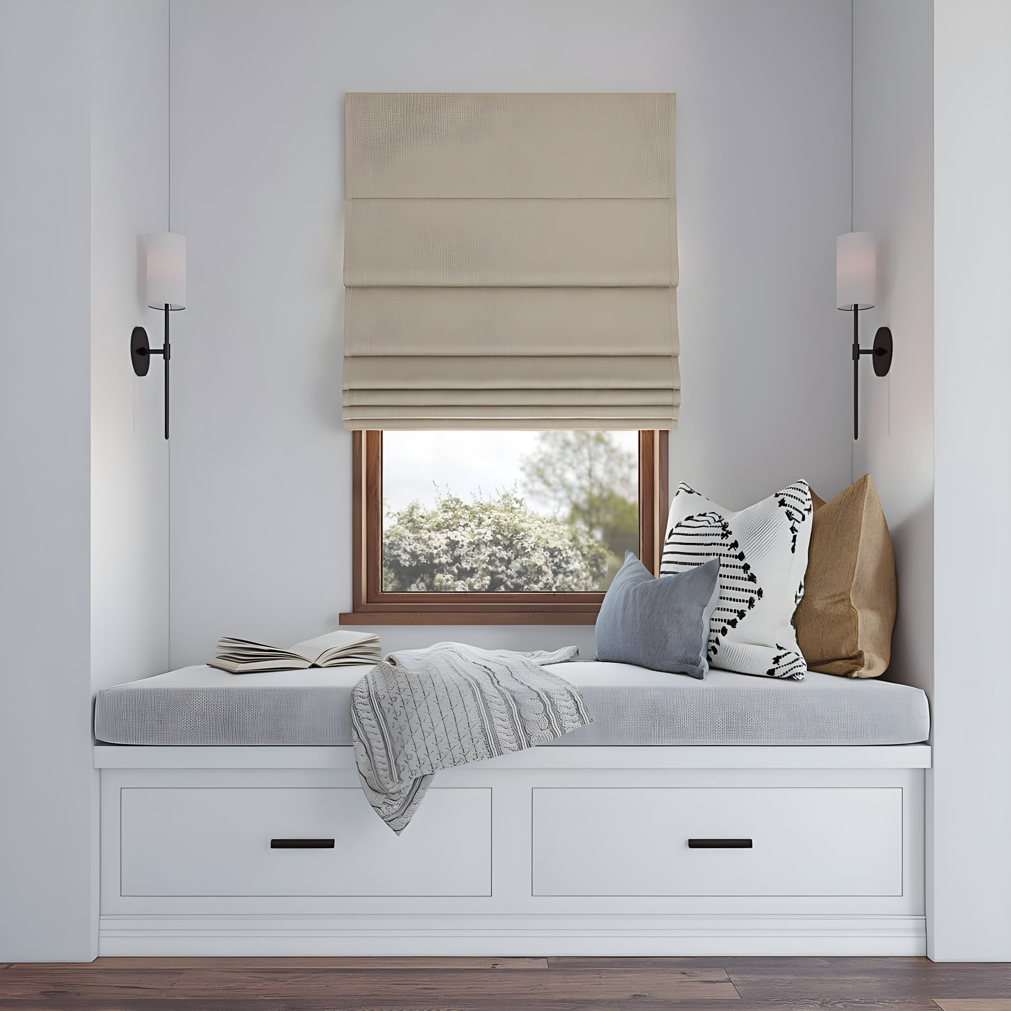 Sun Zero Pryer Textured 100% Blackout Cordless Roman Shade
