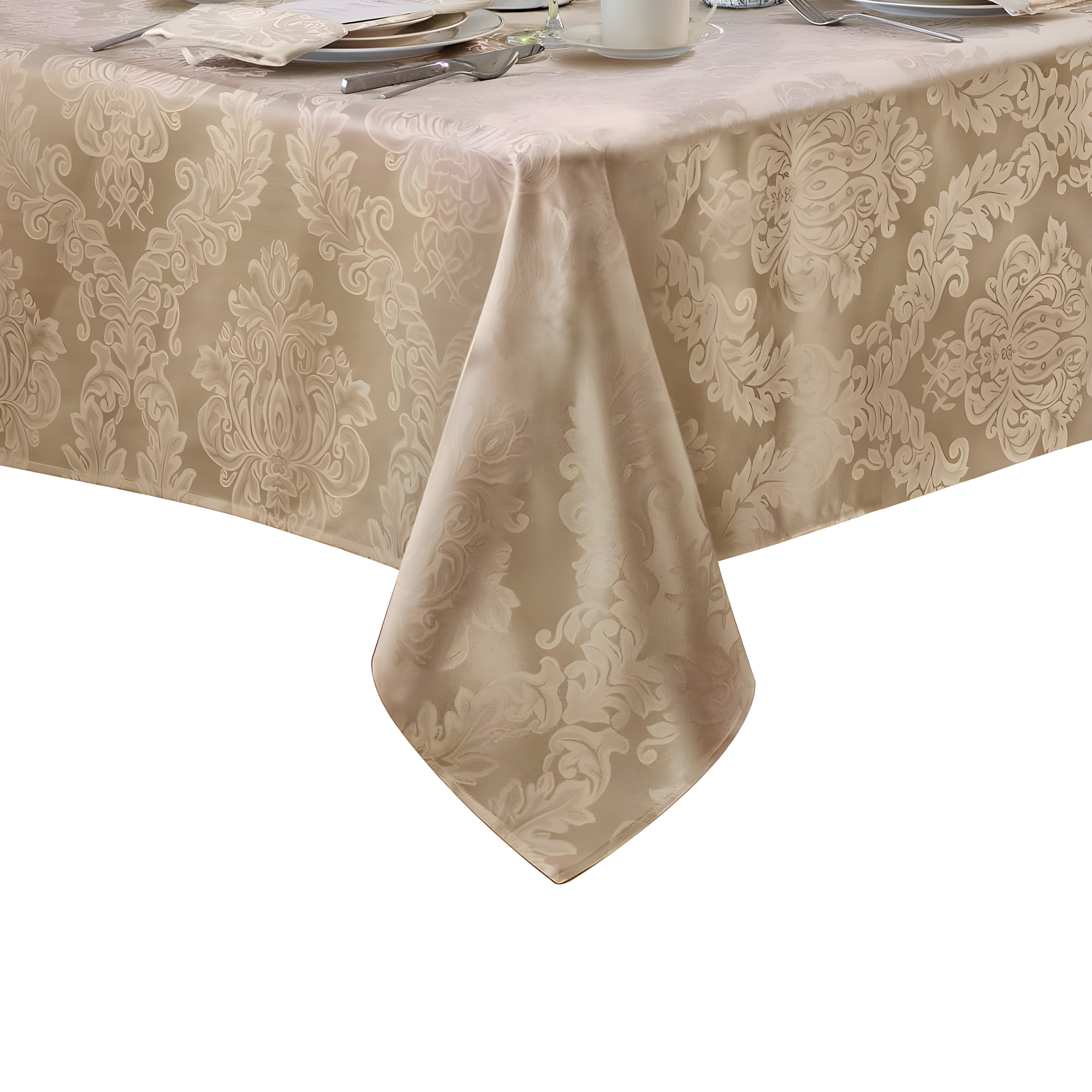 Ophelia & Co. Burchfield Solid Floral Jacquard Damask Polyester Tablecloth