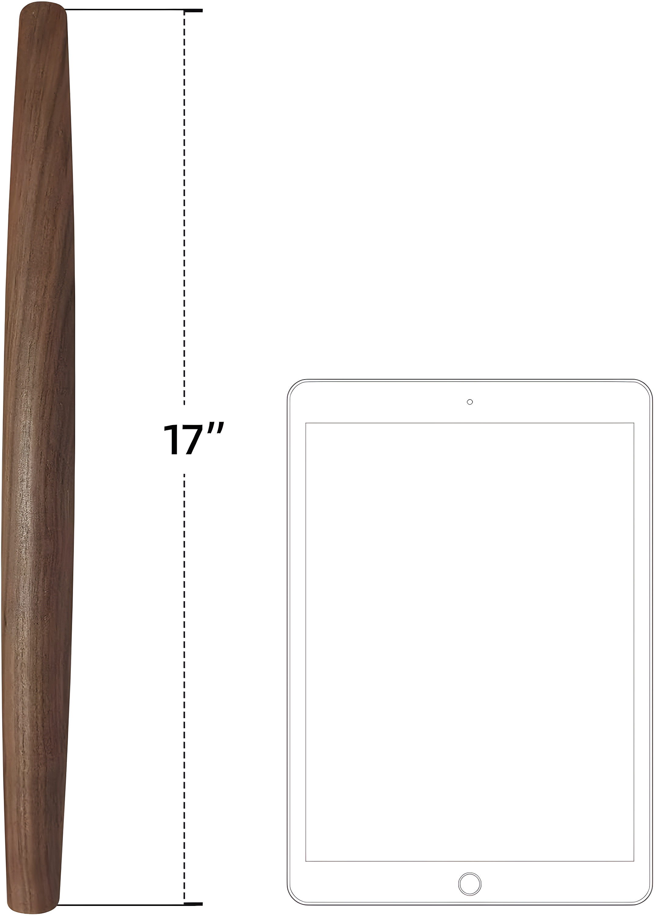 Rodillo Francés (17 Pulgadas) – Rodillo de Madera para Fondant, Masa de Pastel, Galletas, Pasteles, Masa – Diseño Cónico y Construcción Suave – Utensilio de Cocina Esencial